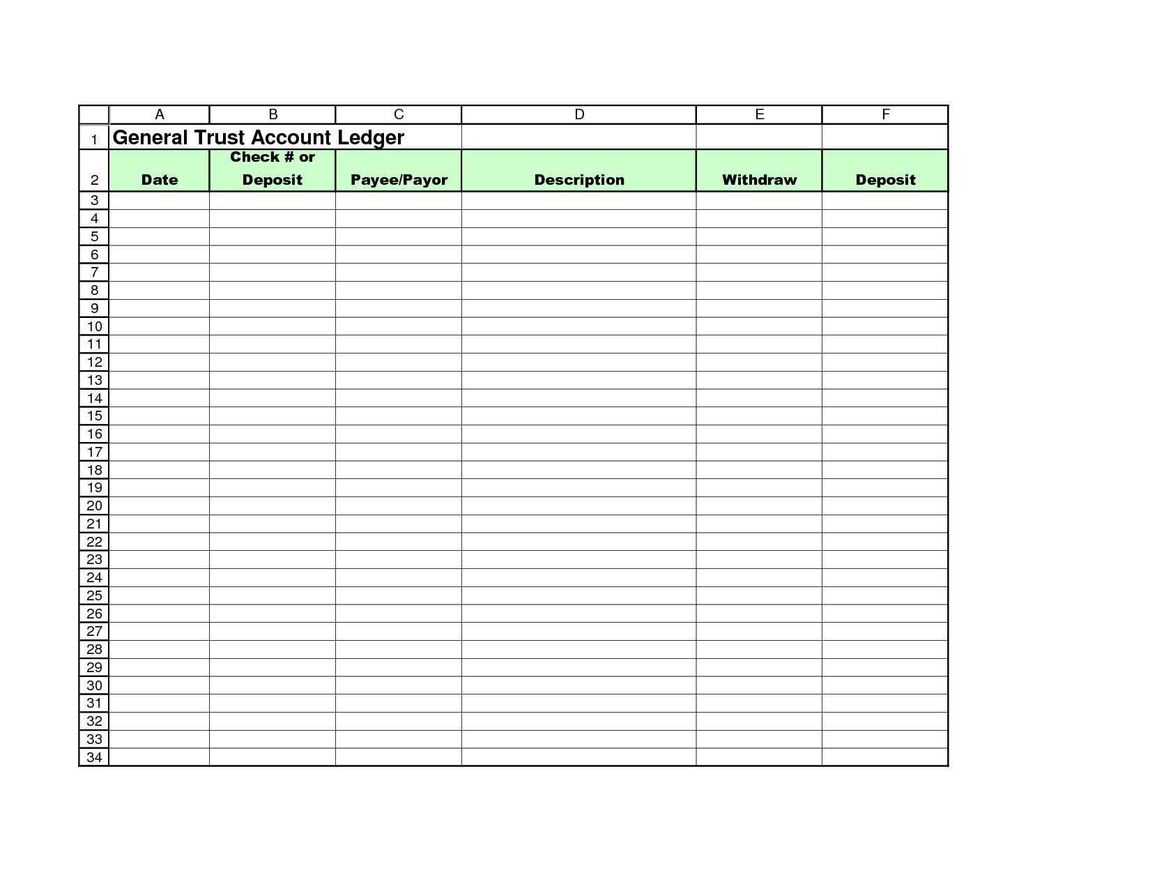 Free+Printable+Accounting+Ledger+Template | Recipes | Pinterest - Free Printable Accounting Ledger