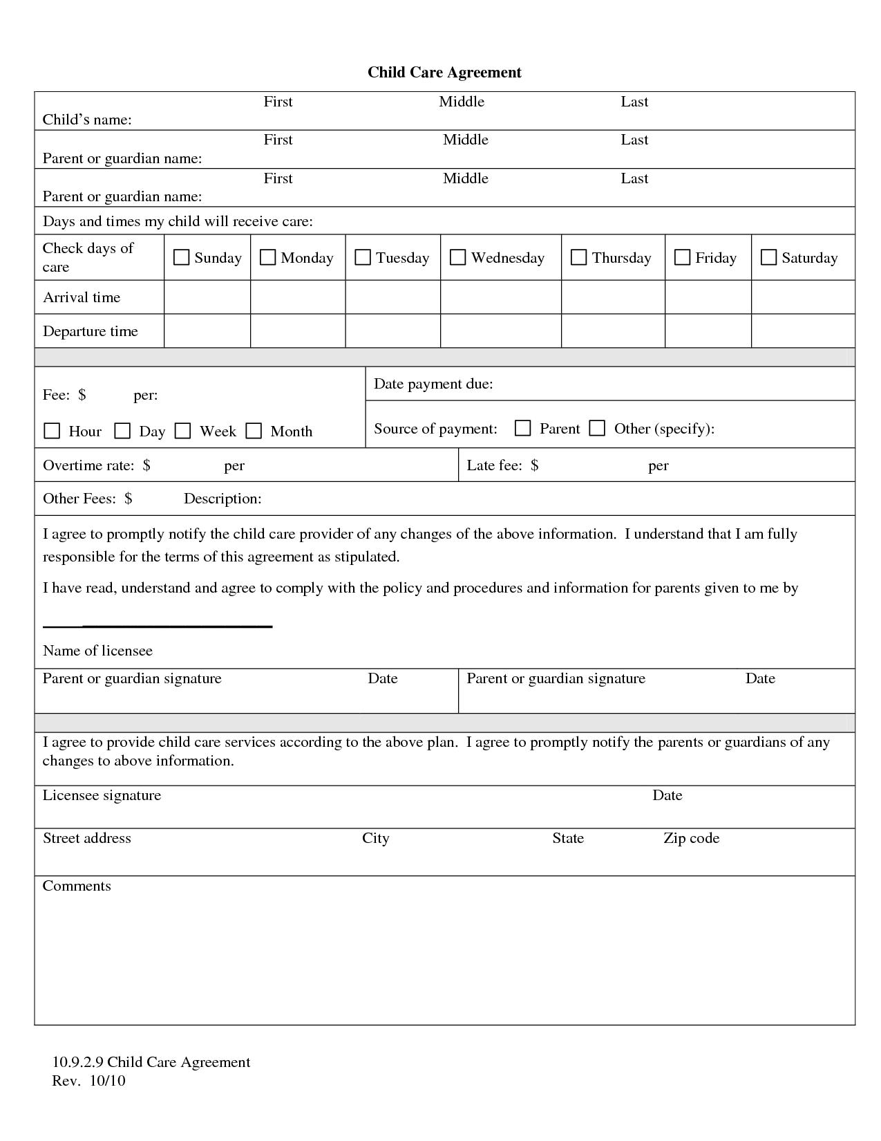 Free+Printable+Home+Daycare+Forms | Child Care | Pinterest | Daycare - Free Printable Daycare Forms For Parents