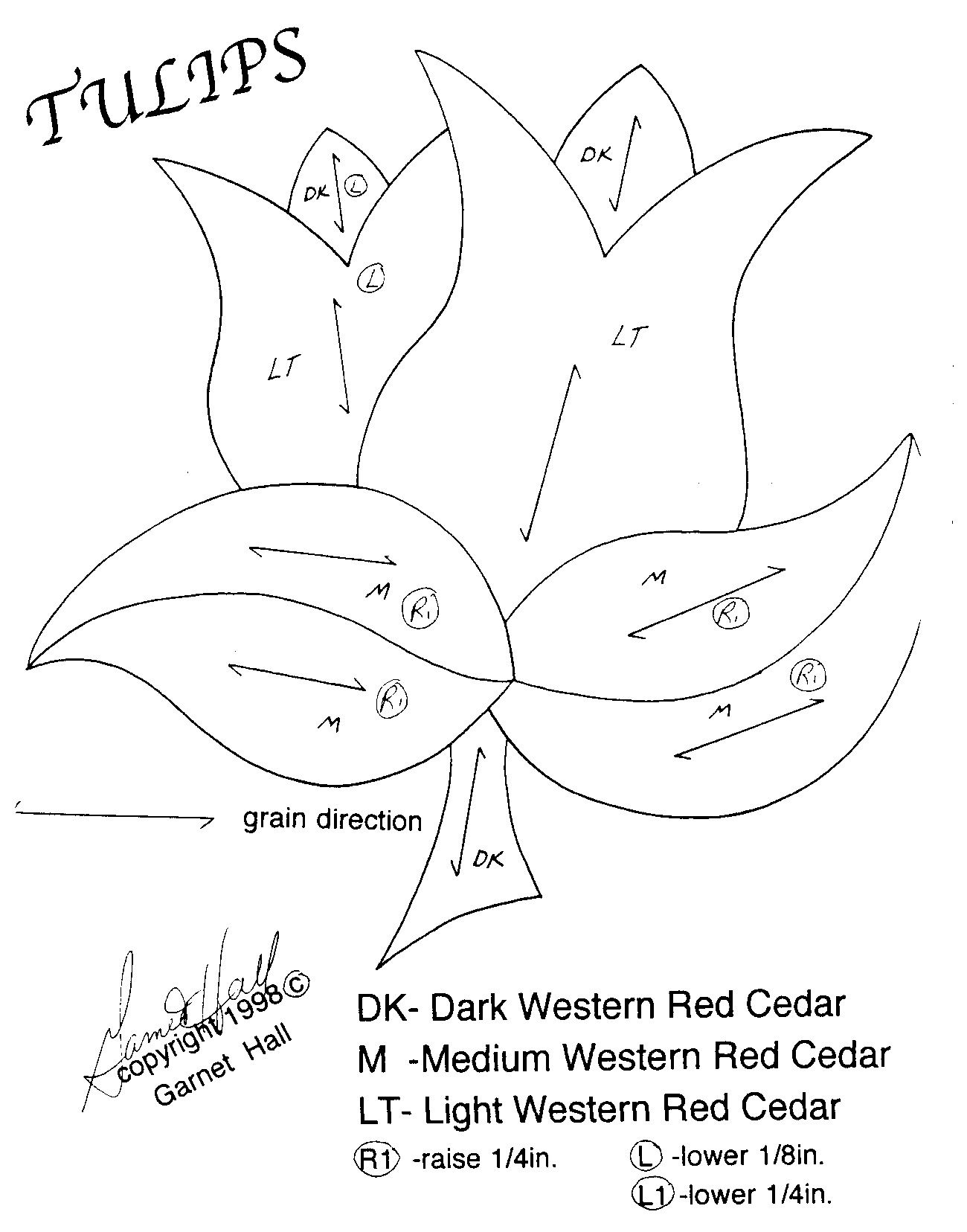 Freetulip Intarsia Woodworking Pattern- Beginner | Intarsia - Free Printable Intarsia Patterns