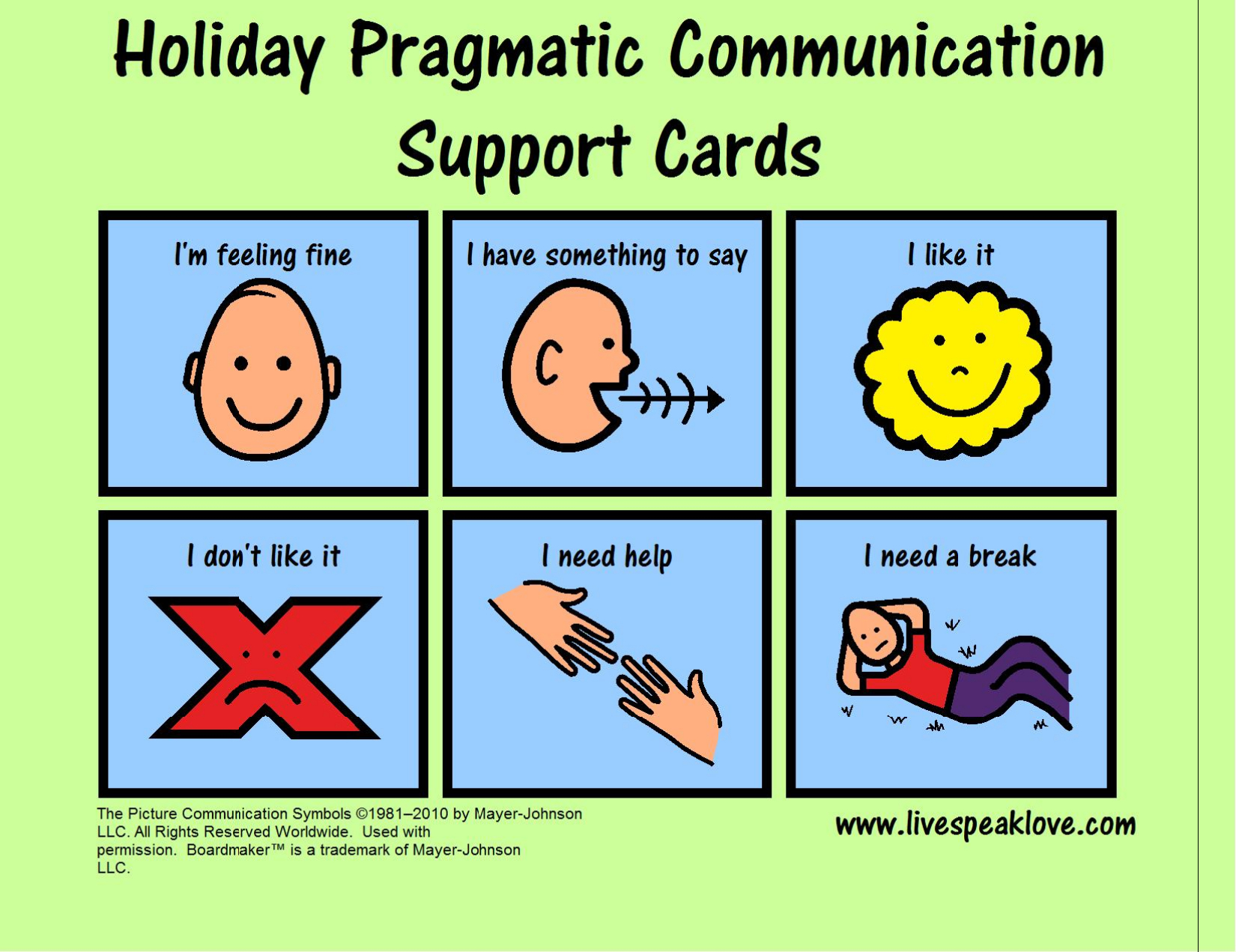 Free Printable Picture Communication Symbols