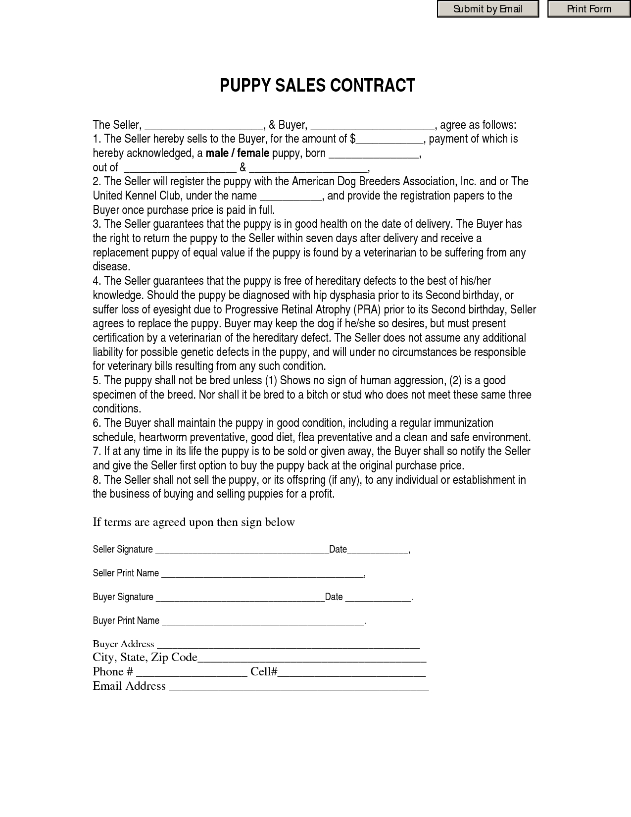 Gallery Of Sample Cover Letter For Real Estate Purchase Offer - Free Printable Puppy Sales Contract
