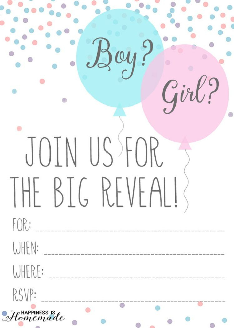Gender Reveal Party Invitations Printable | Party Invitation Ideas - Free Printable Gender Reveal Invitations