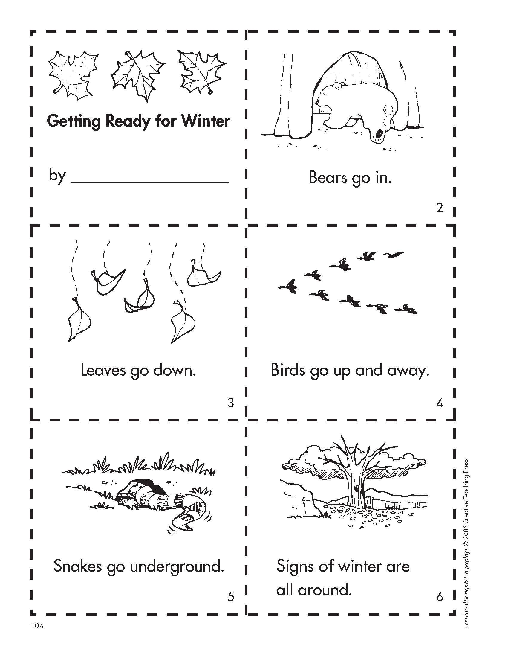 Get Ready For Winter With This Free Minibook Reproducible. | Fall - Free Printable Hibernation Worksheets