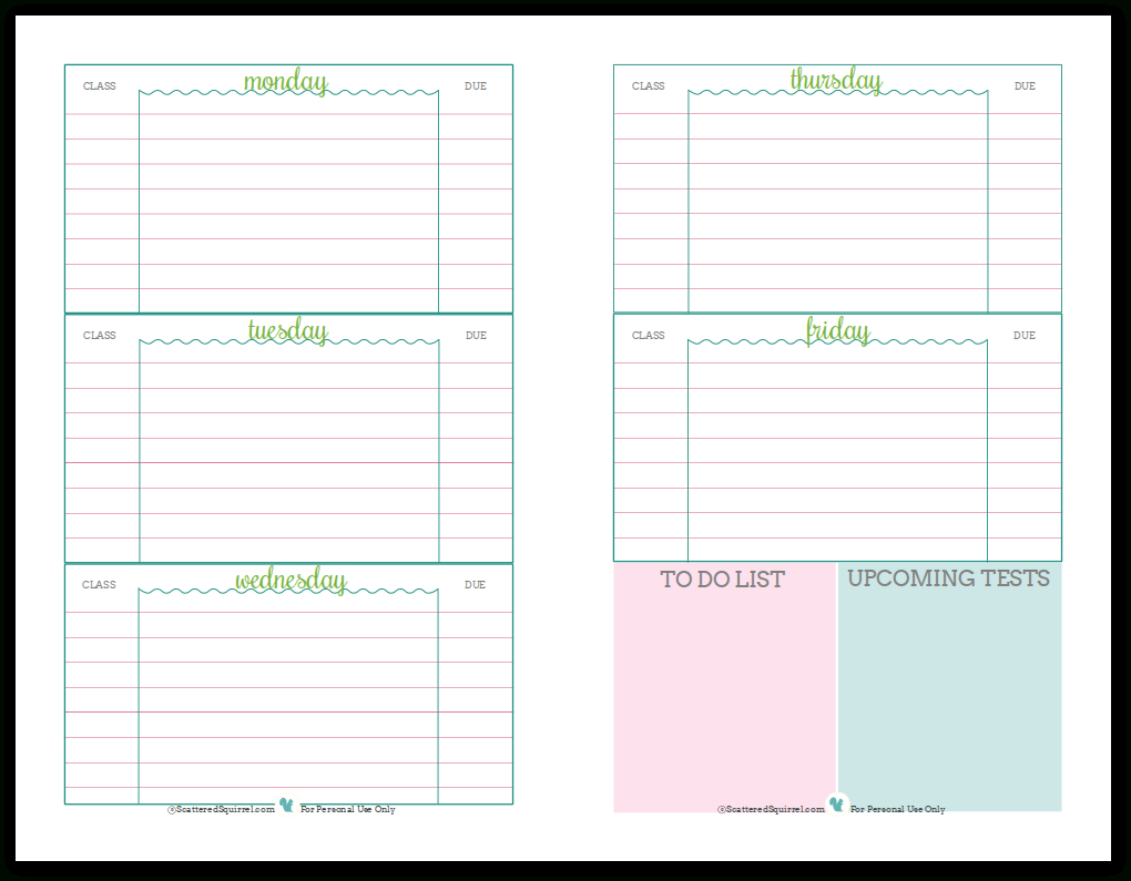 Getting Ready For Back To School - Student Planner Printables - Free Printable Academic Planner