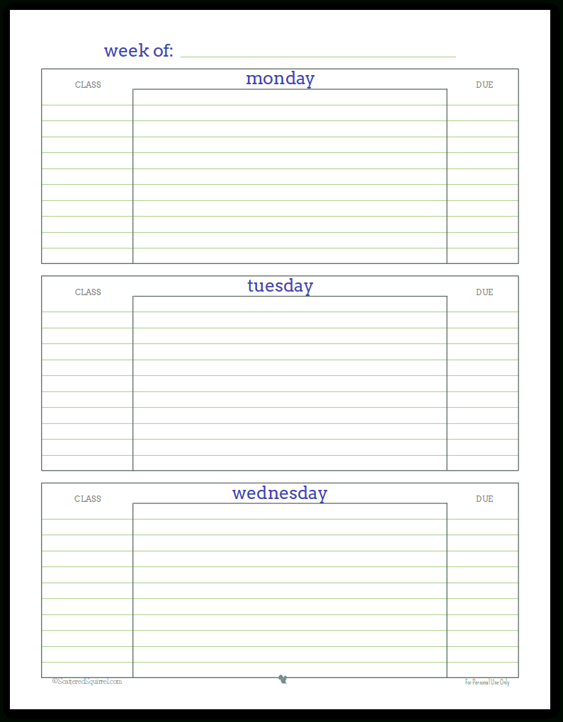 Getting Ready For Back To School - Student Planner Printables - Free Printable Student Planner