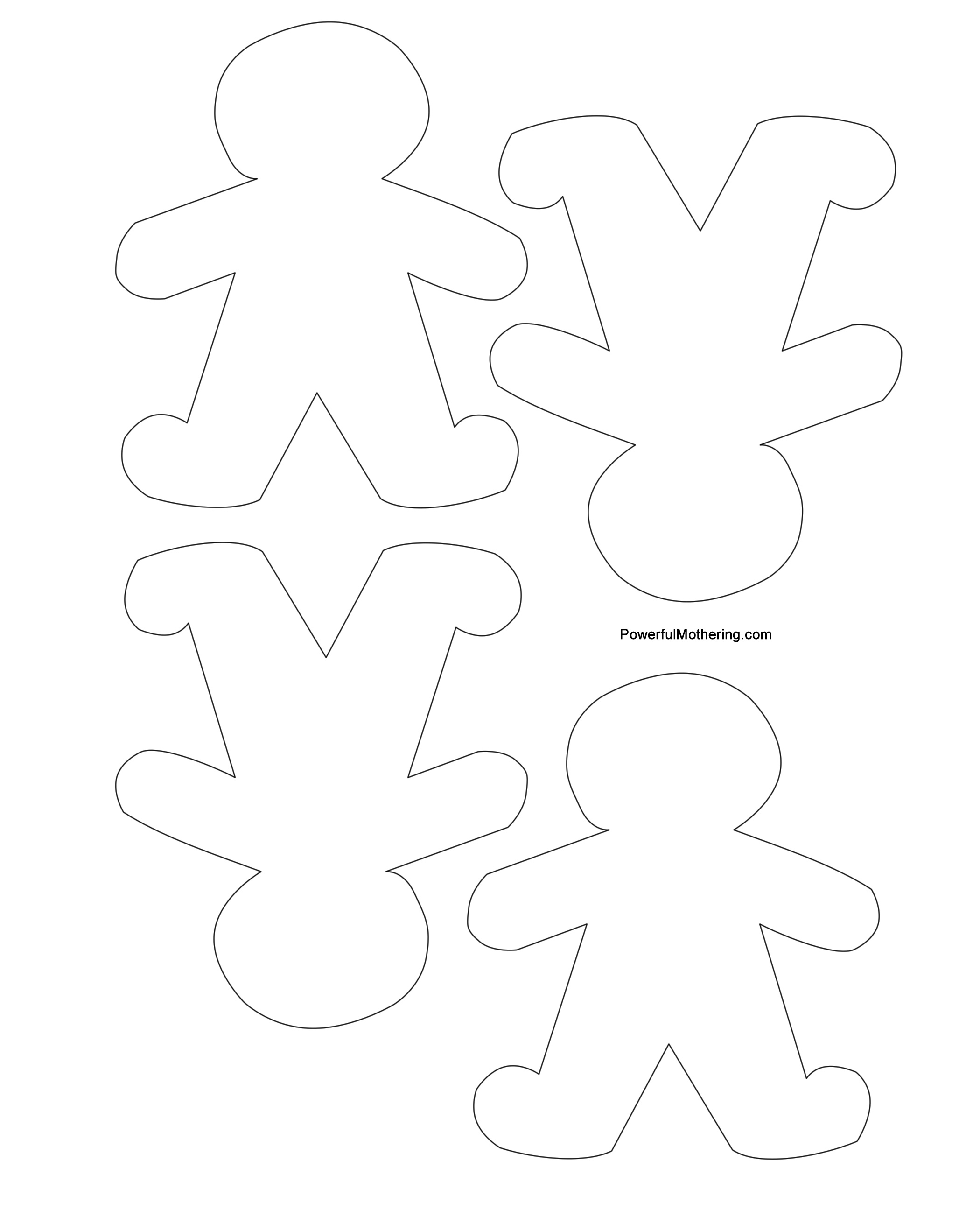 Gingerbread Men, Christmas Tree And Star Printables - Gingerbread Template Free Printable