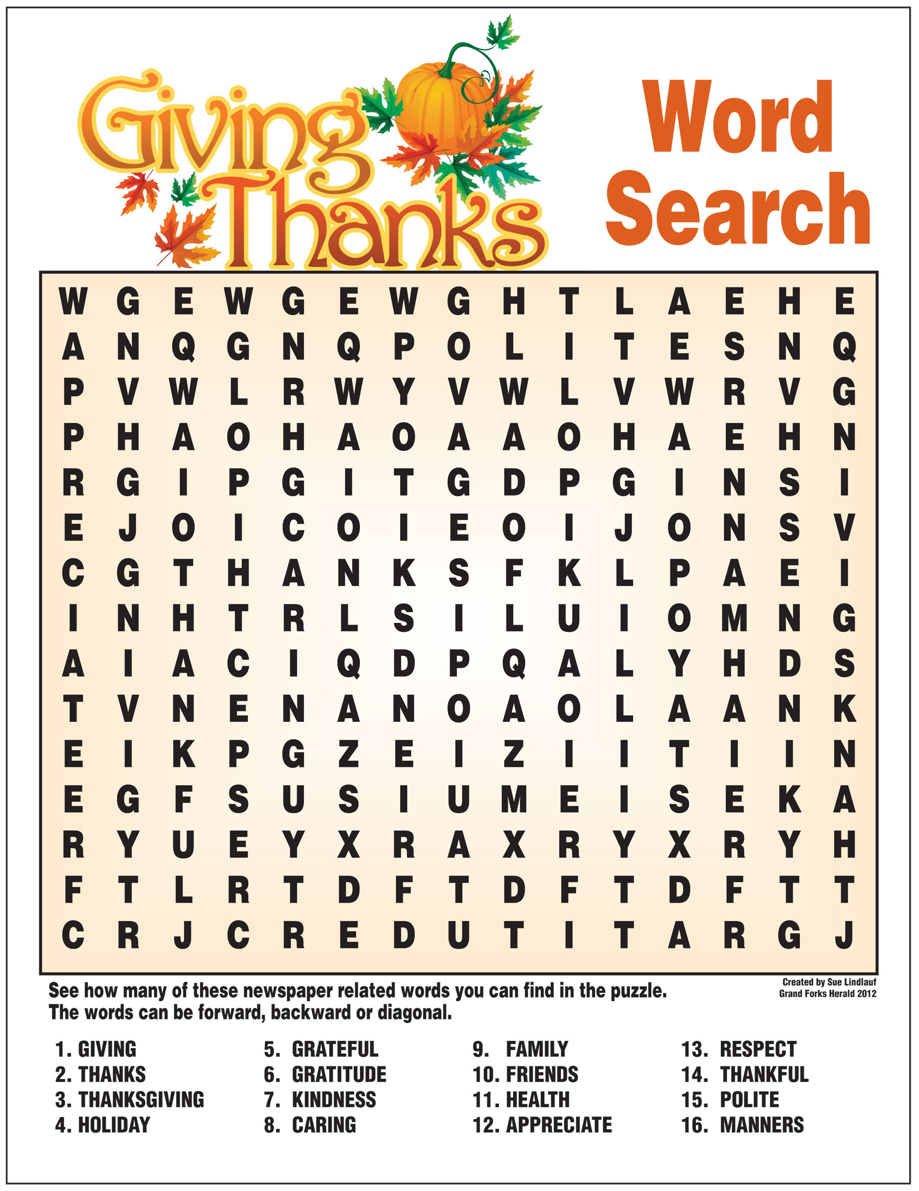 Giving Thanks Word Search Border Puzzle Maker Online ~ Themarketonholly - Word Search Maker Online Free Printable