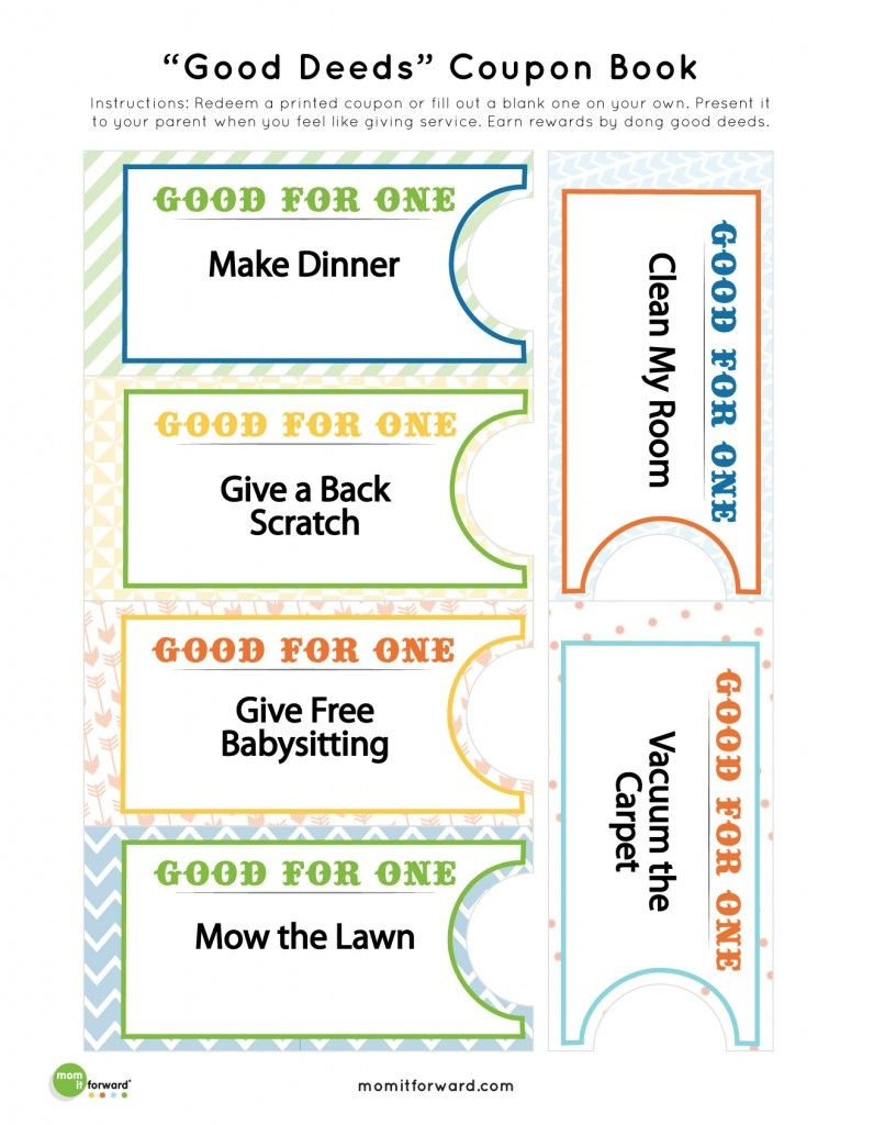 Good Deed Coupon Book Printables | Nothing But Printables - Create Your Own Coupon Free Printable