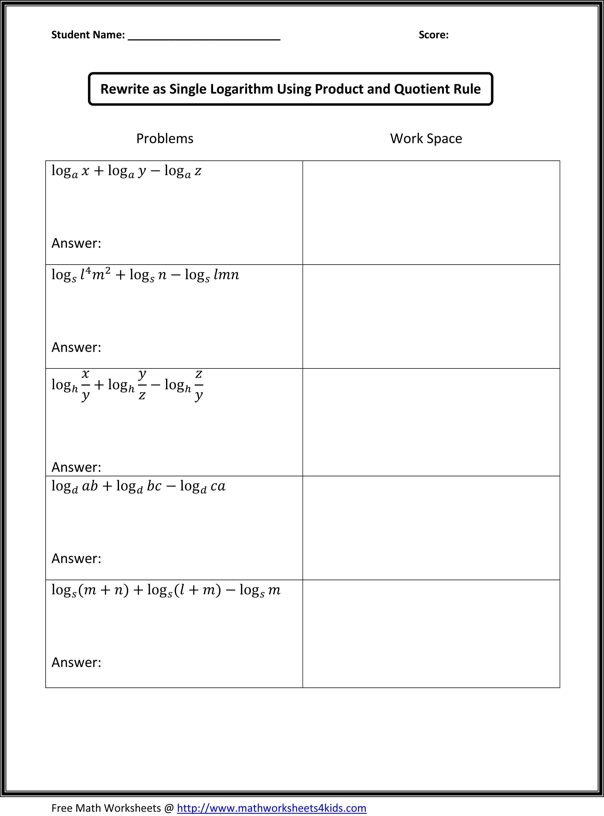 Grade 8Th Math Printable Worksheets New Algebra Common Core Free 7 - Free Printable Algebra Worksheets With Answers