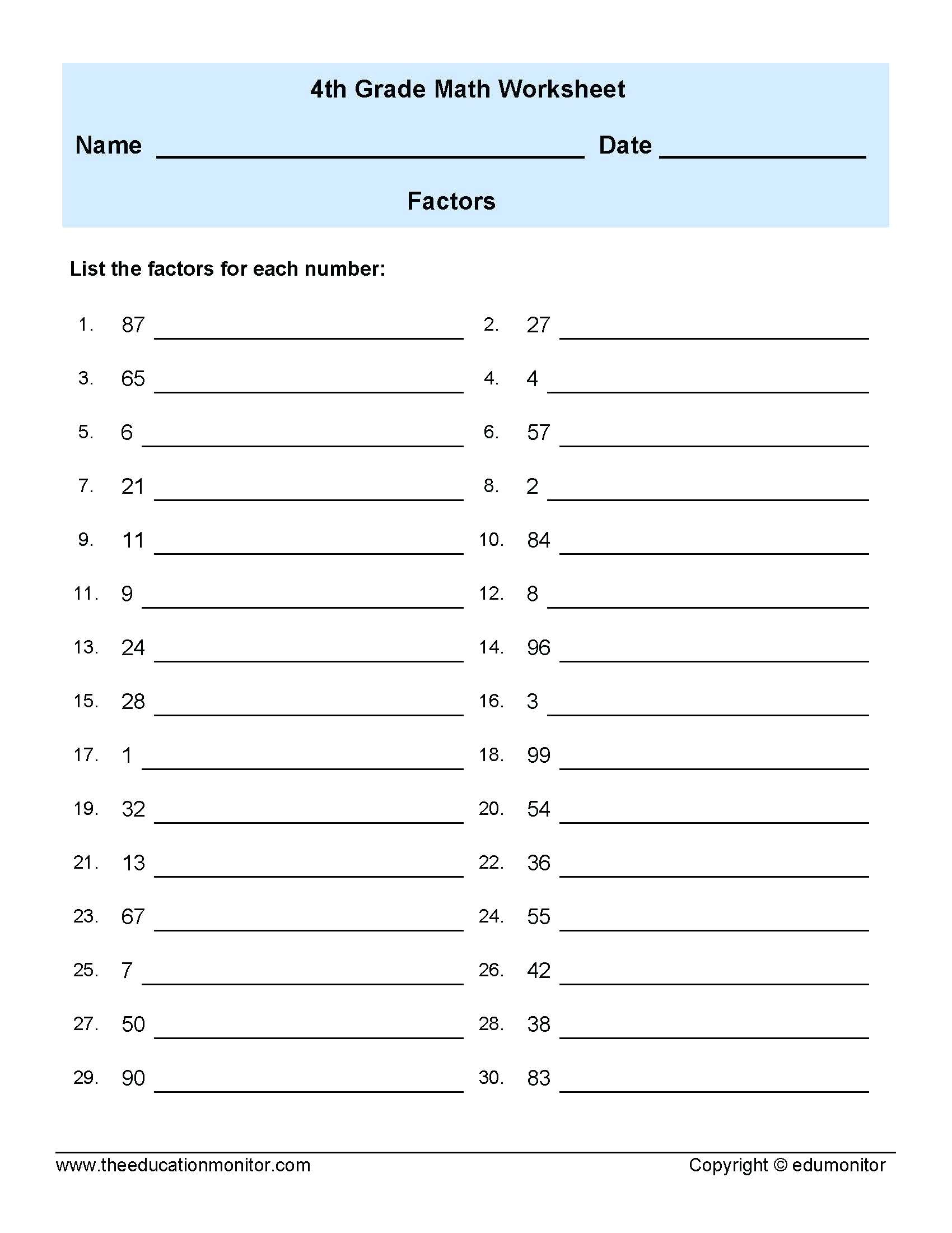 Grade Grade 4 Math Worksheets Division Free Division Worksheets - Free Printable Maths Worksheets Ks1