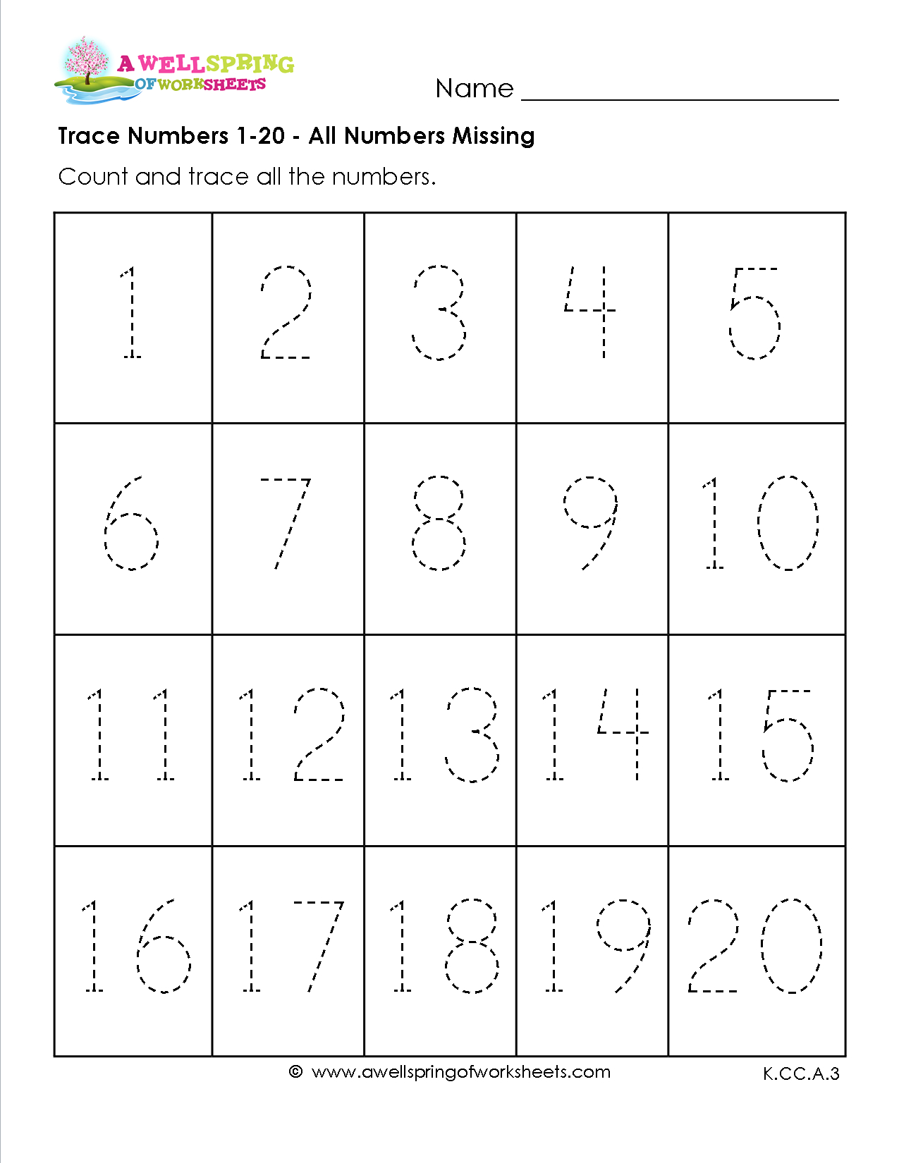 Grade Level Worksheets | Kindergarten Math | Pinterest - Free Printable Tracing Numbers 1 20 Worksheets