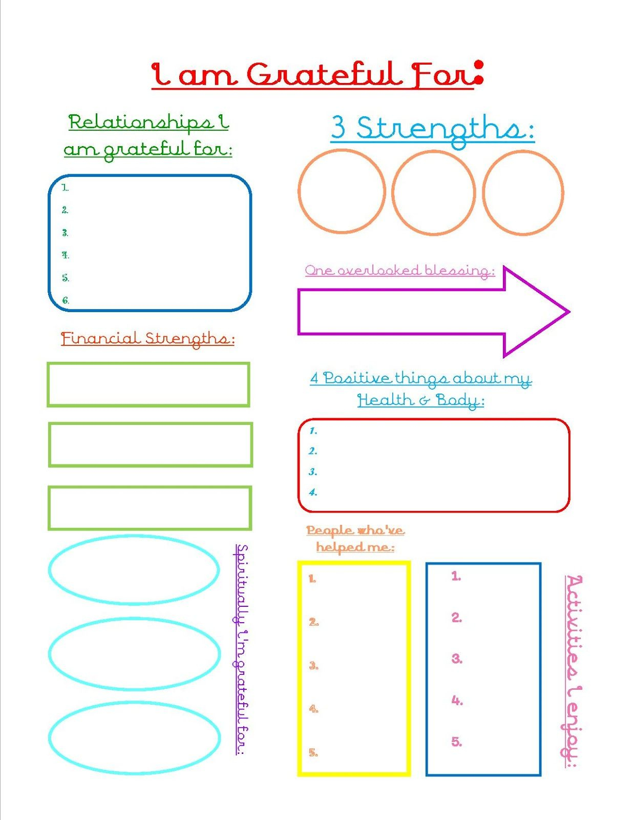 Grateful Journal Sheet | Counseling - Worksheets - Printables - Free Printable Gratitude Worksheets