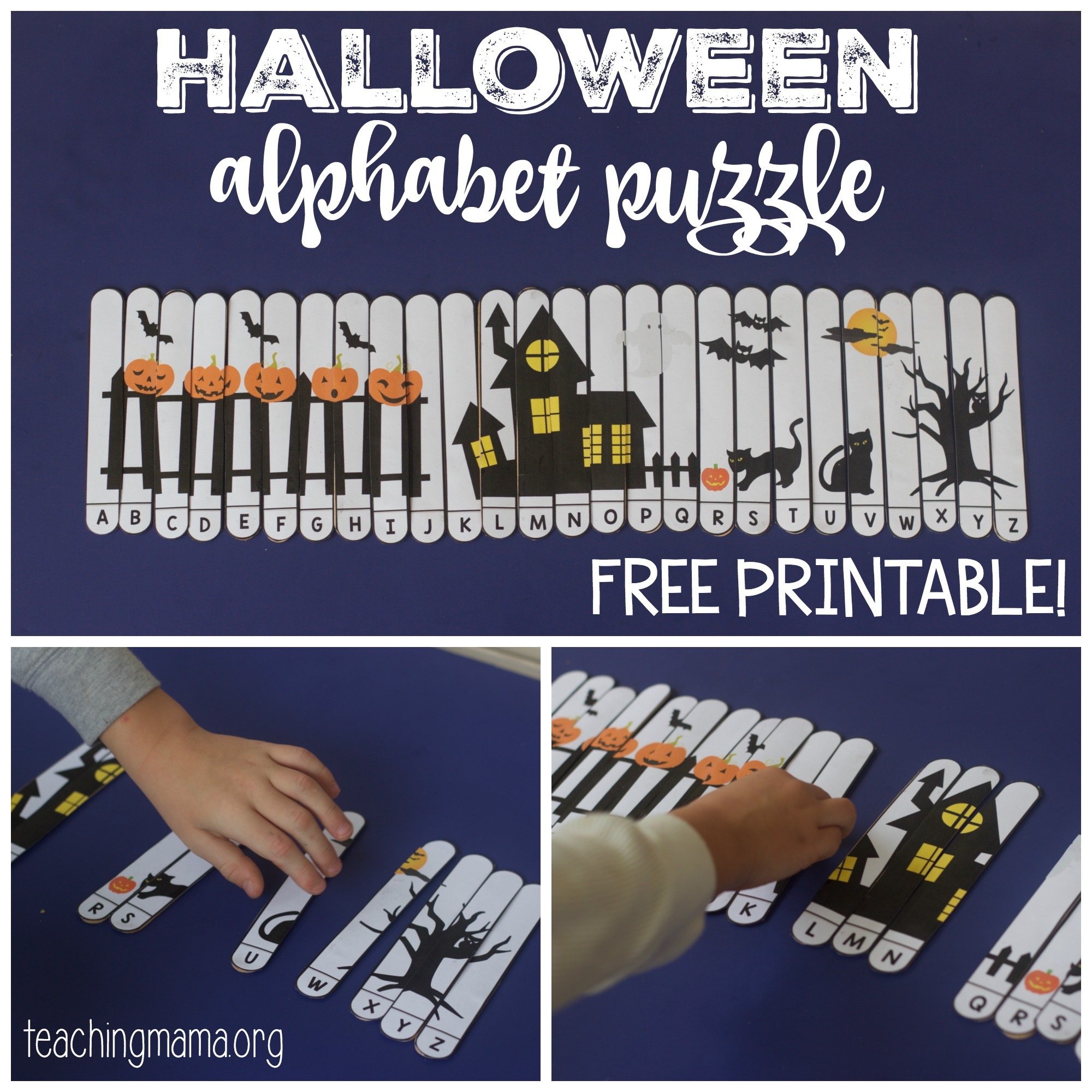 Halloween Alphabet Puzzle - Free Printable Alphabet Puzzles