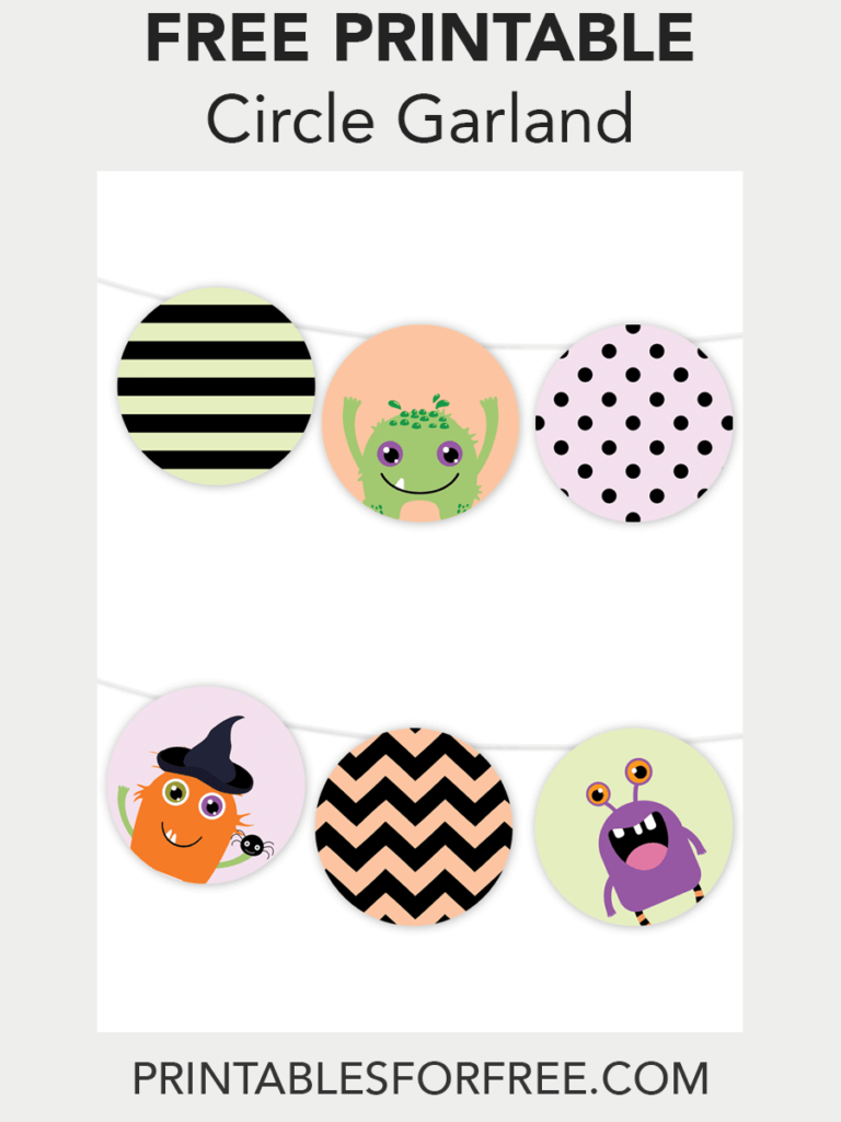 Halloween Monster Printable Garland | Free Party Printables - Free Printable Halloween Place Cards