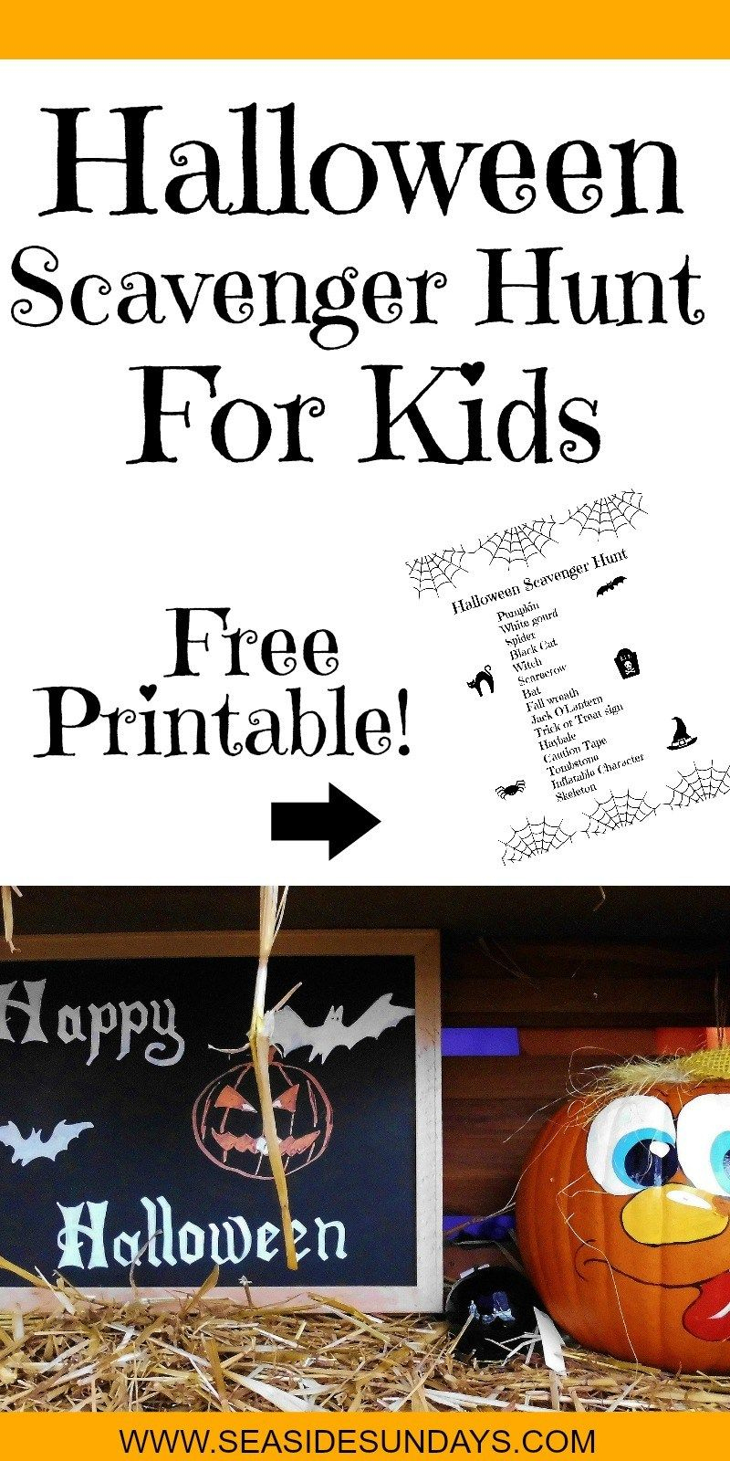 Halloween Scavenger Hunt For Kids (Free Printable) | Party - Free Printable Halloween Scavenger Hunt