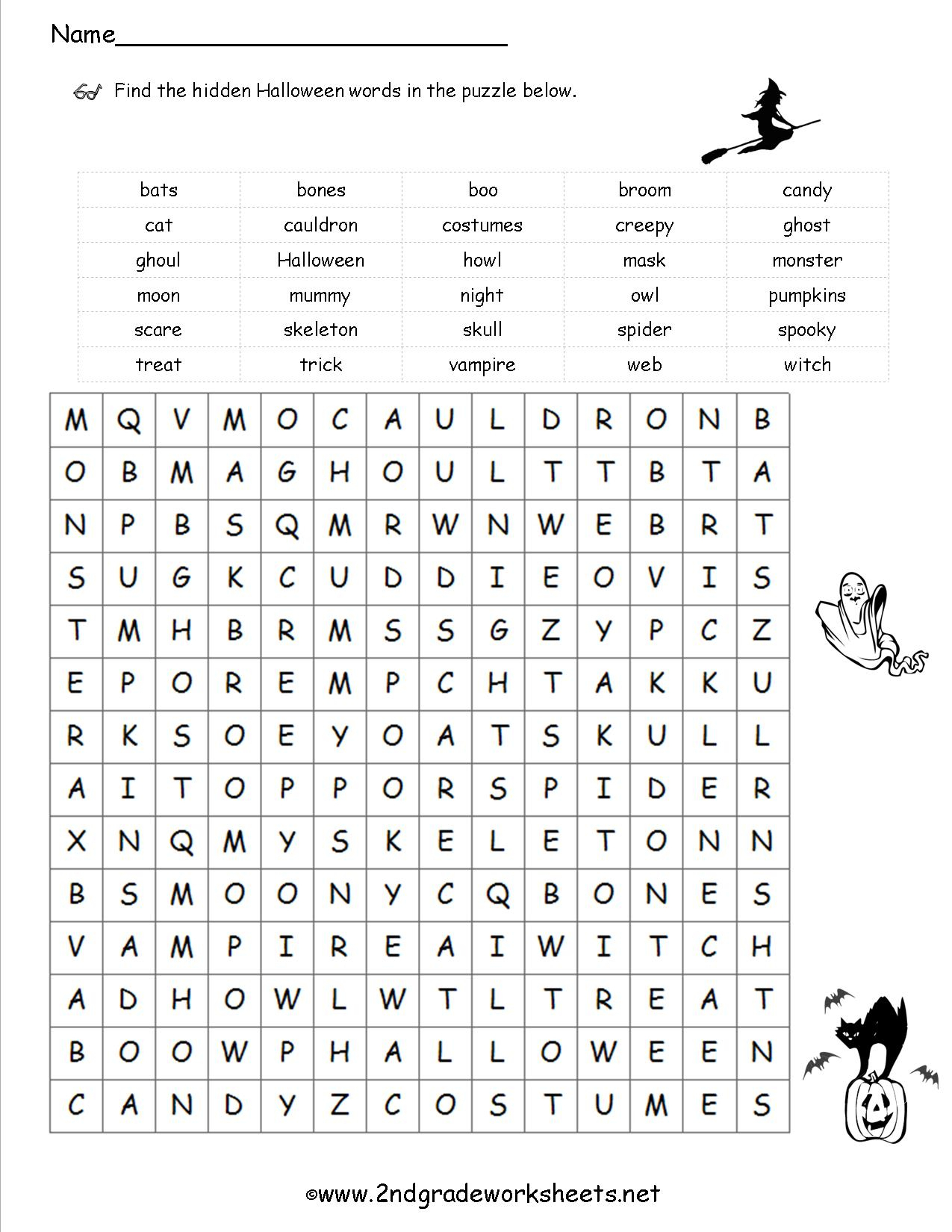 Halloween Worksheets And Printouts - Halloween Puzzle Printable Free