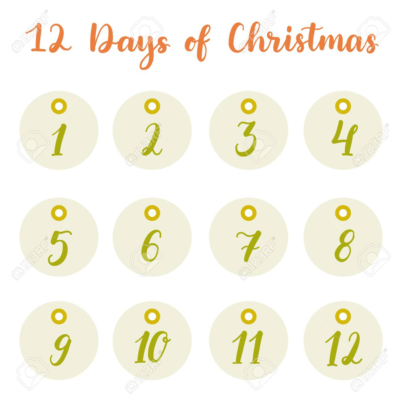 Hand Drawn 12 Days Of Christmas Holiday Gift Tags Collection - Free Printable 12 Days Of Christmas Gift Tags