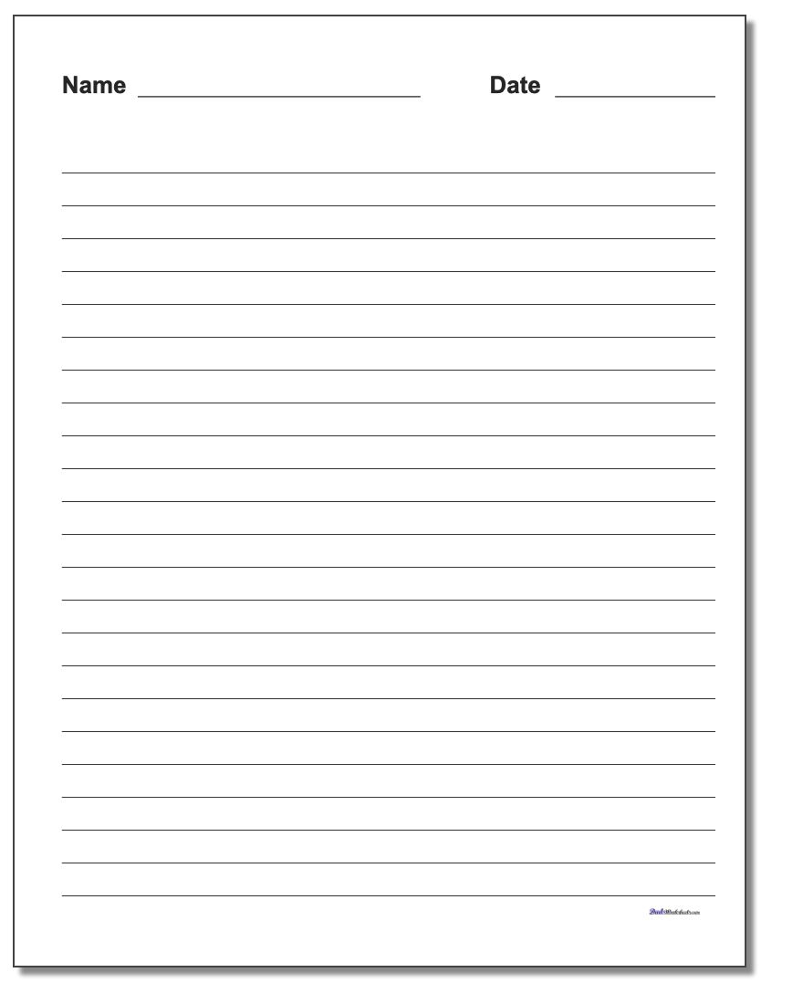 Handwriting Paper - Elementary Lined Paper Printable Free