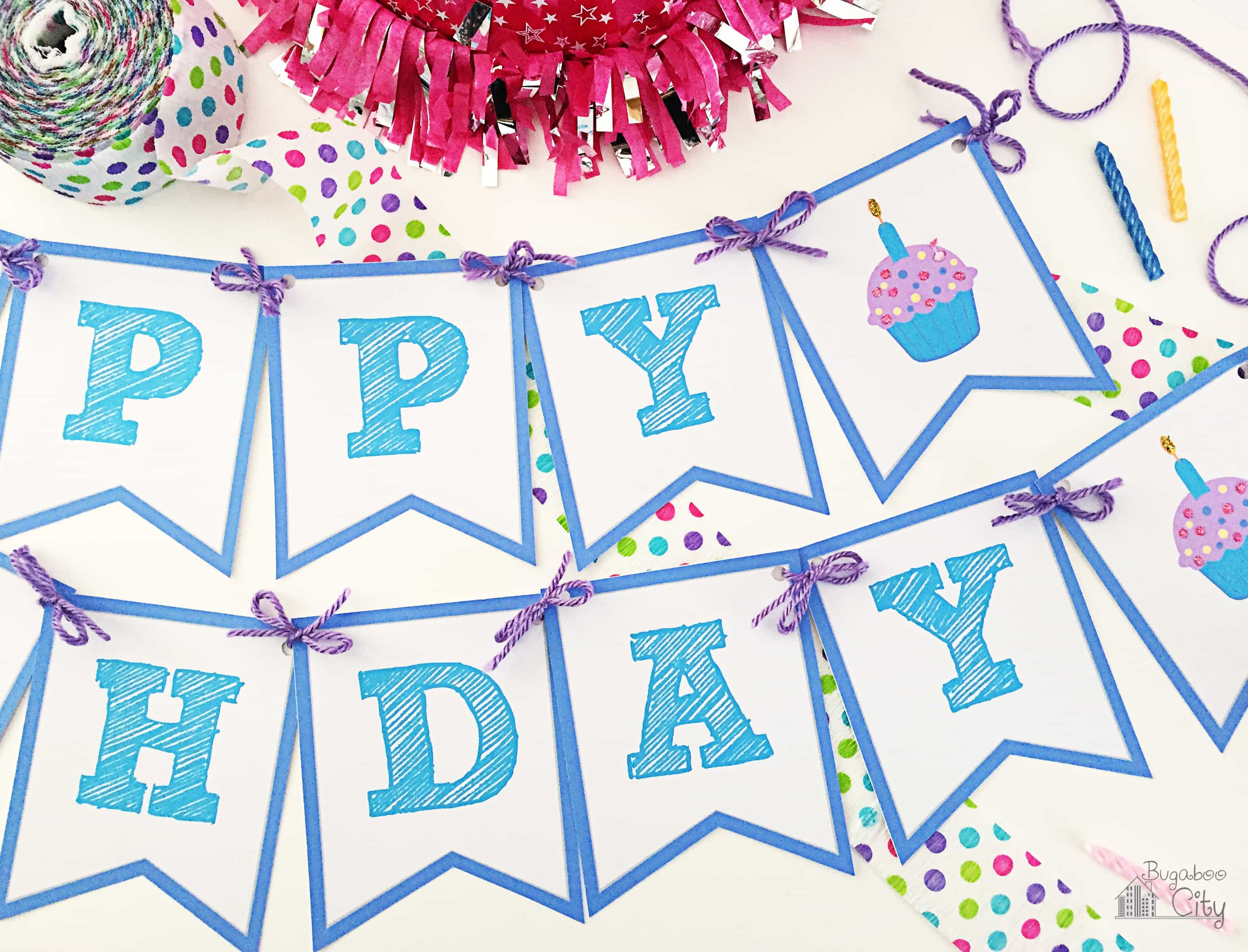 Happy Birthday Banner - Bugaboocity - Free Printable Happy Birthday Banner