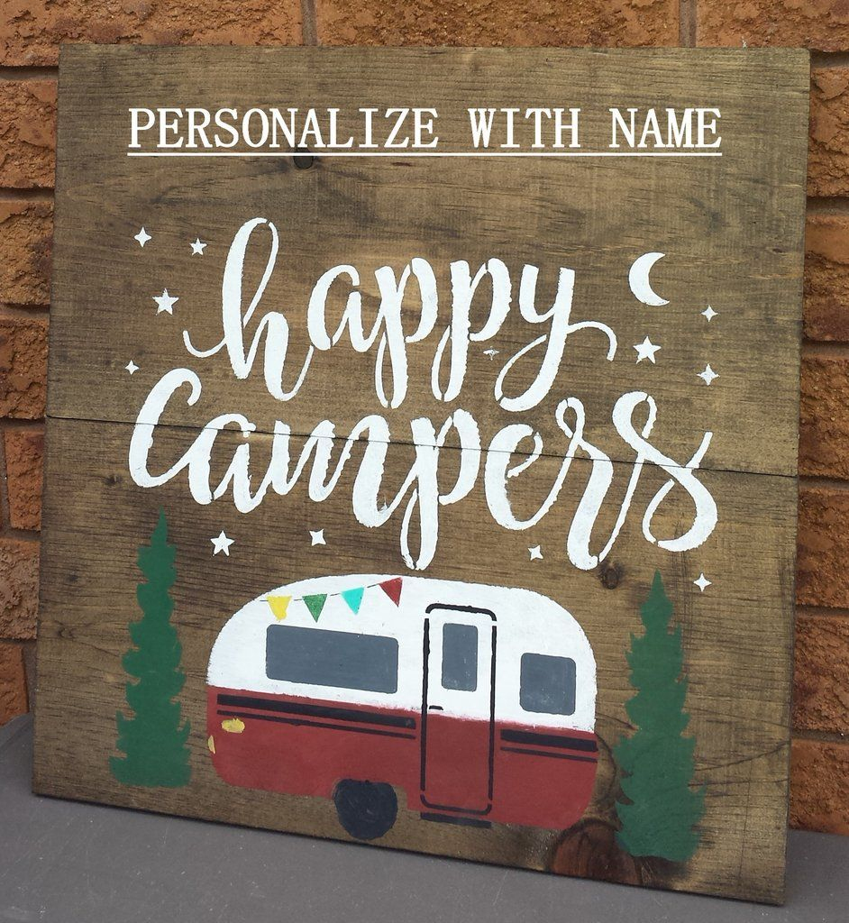 Happy Campers Sign | Craft Fair | Camping Signs, Camper Signs - Free Printable Camping Signs