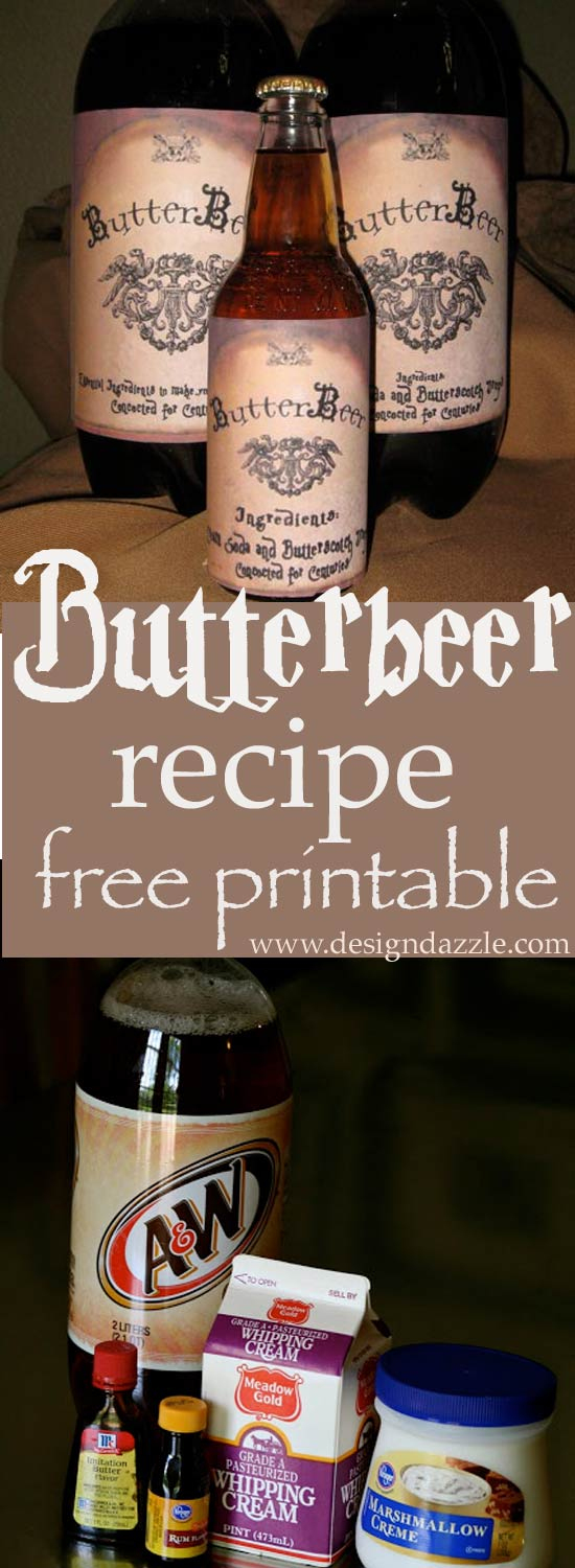 Harry Potter Butterbeer Free Printable - Design Dazzle - Free Printable Butterbeer Labels