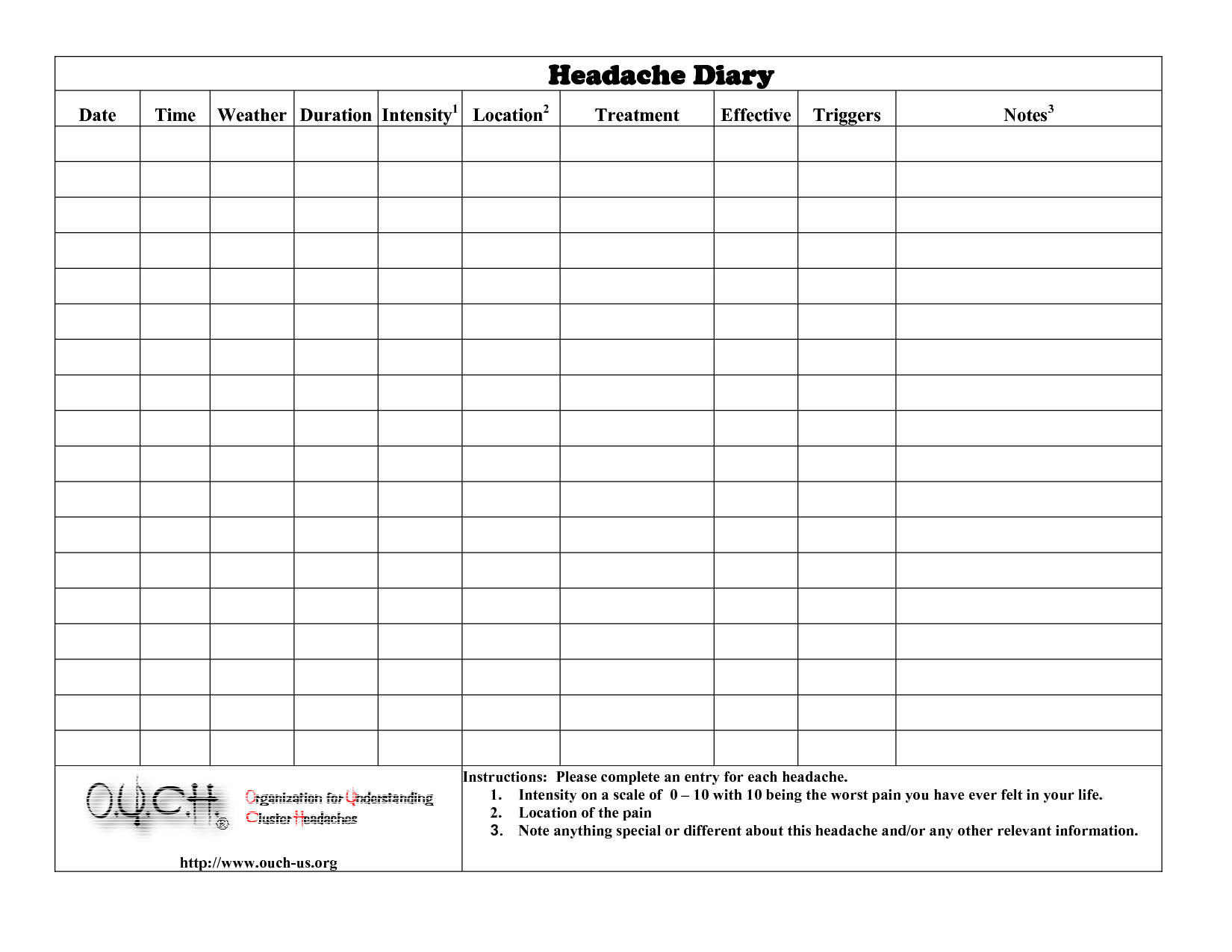 Headache Diary Headache Diary | Health | Pinterest | Headache Diary - Free Printable Headache Diary