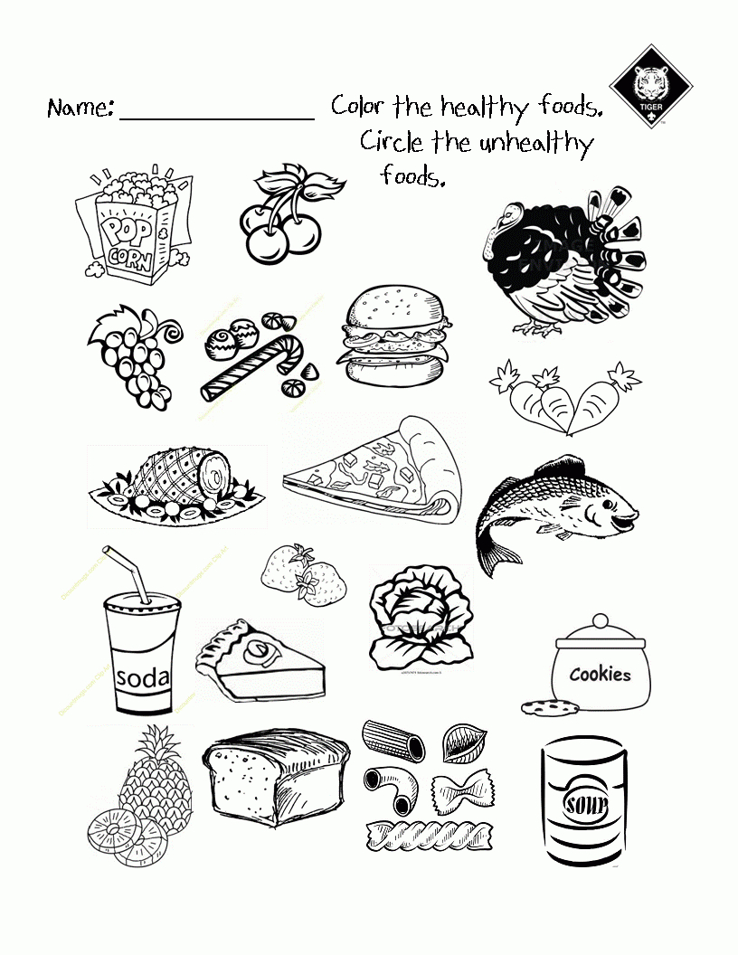 free printable healthy eating worksheets