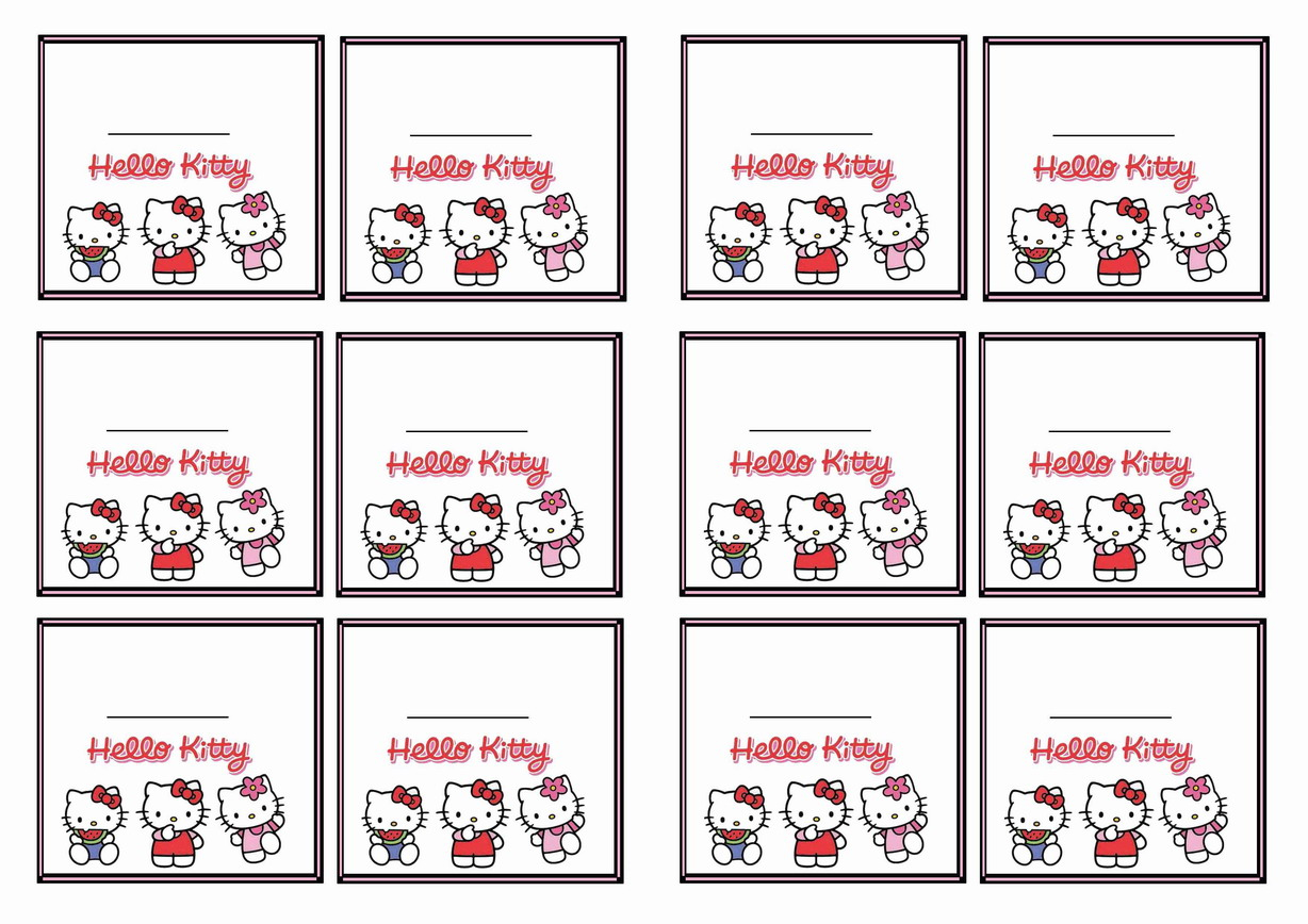 Hello Kitty Name Tags | Birthday Printable - Hello Kitty Name Tags Printable Free