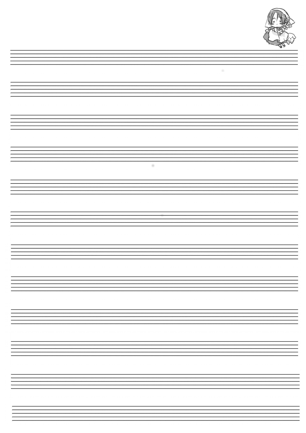 Hetalia Printable Manuscript Paper - Set 3! …even More. Well, I - Free Printable Staff Paper Blank Sheet Music Net