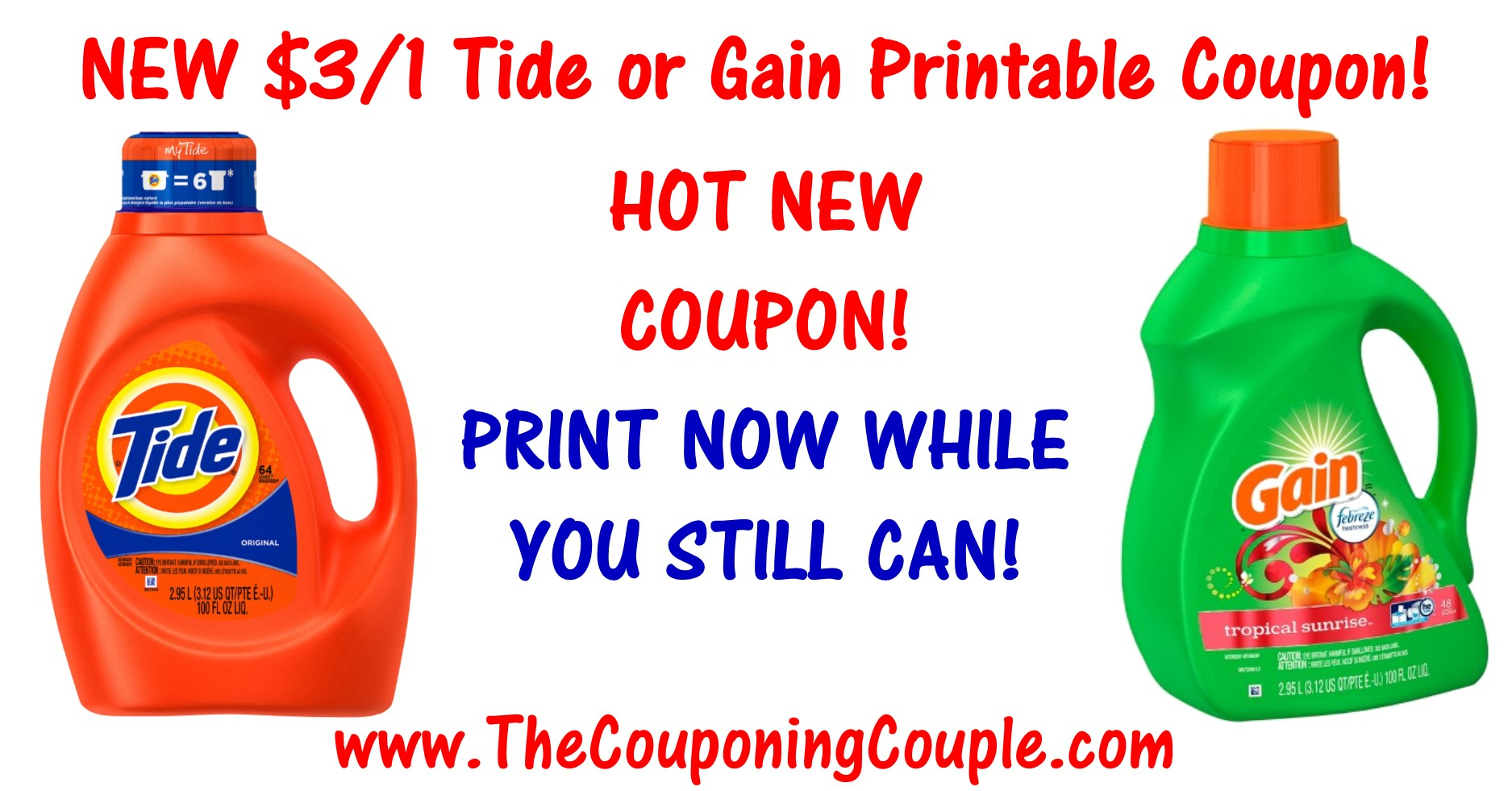 Hot New $3.00 Tide Printable Coupon Or Gain Printable Coupon ~ Print - Tide Coupons Free Printable