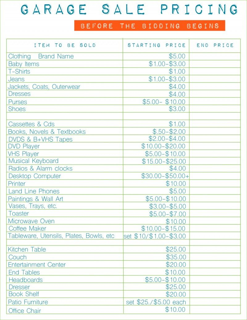 How To Host The Perfect Garage Sale Printable Set | Cookie | Garage - Garage Sale Price Tags Free Printable