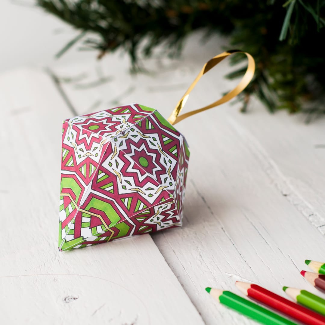 How To Make A Christmas Ornament (Free Printable Template) - Free Printable Christmas Decorations