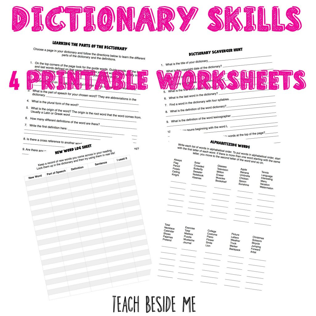 How To Teach Dictionary Skills To Kids – Teach Beside Me - Free Printable Picture Dictionary For Kids