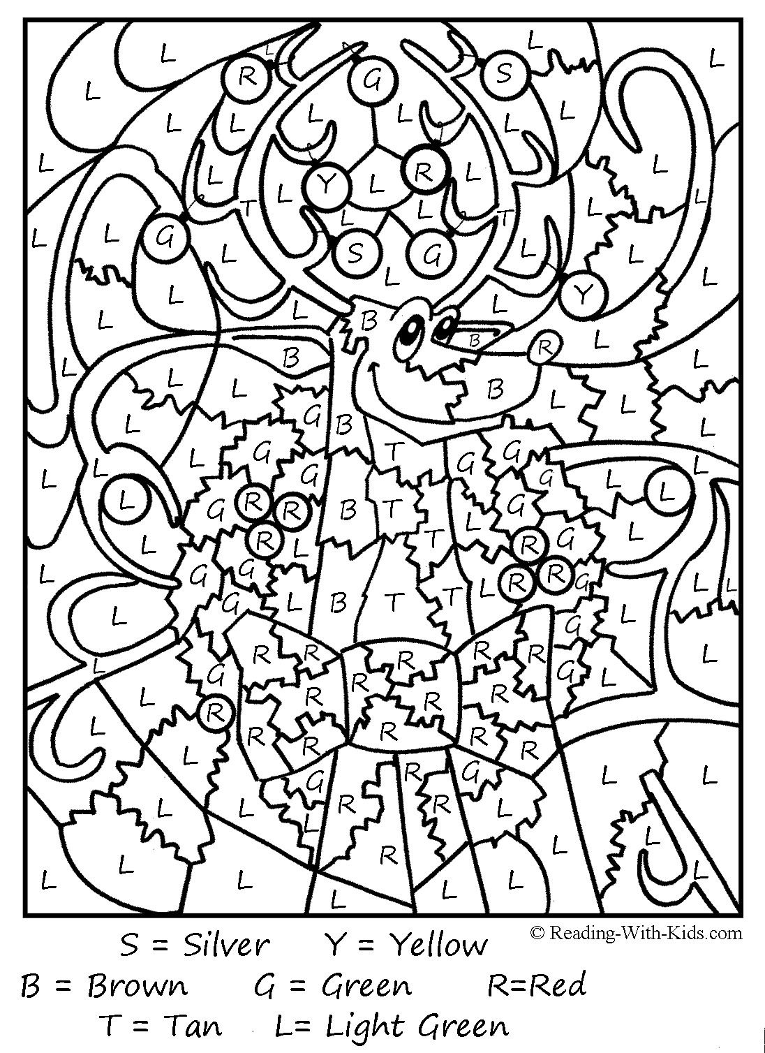 Hundreds Of Free Printable Xmas Coloring Pages And Xmas Activity - Free Printable Christmas Color By Number Coloring Pages