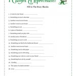 I Caught A Leprechaun! Free Fill In Blank Printable Story   Free Printable Short Stories For High School Students