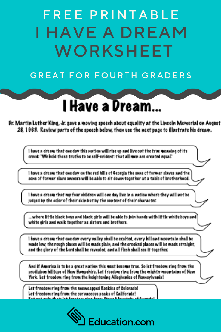 I Have A Dream Worksheet | Elementary Activities | Pinterest - Kwanzaa Trivia Free Printable