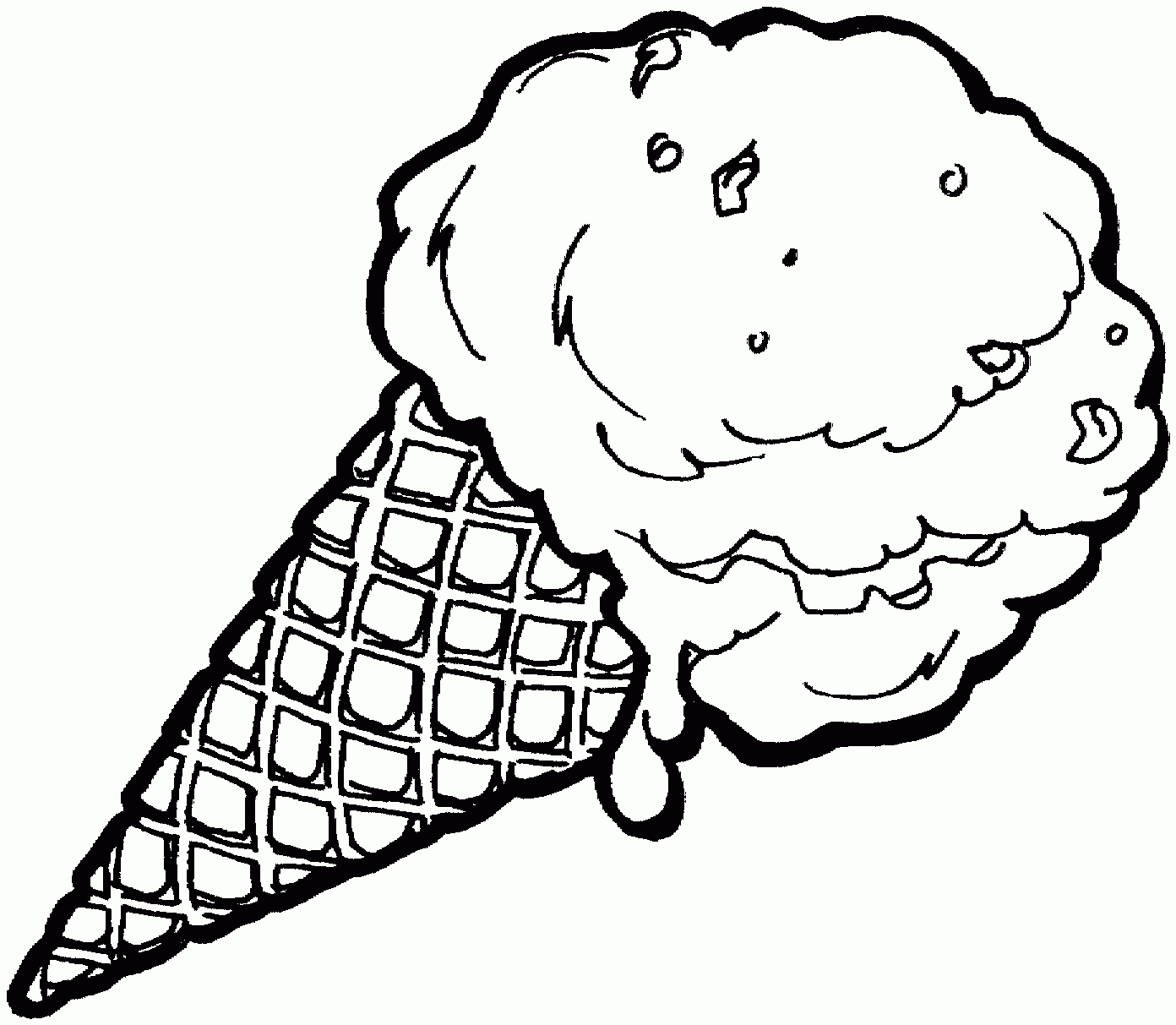 Ice Cream Coloring Pages With Waffle Cone | Coloring Pages - Ice Cream Color Pages Printable Free