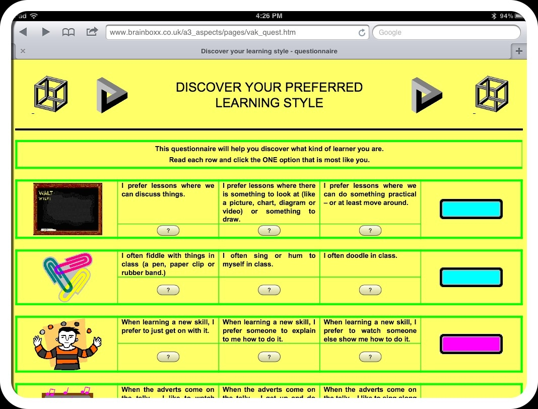 Identifying Student Learning Styles | All Access Pass - Free Learning Style Inventory For Students Printable