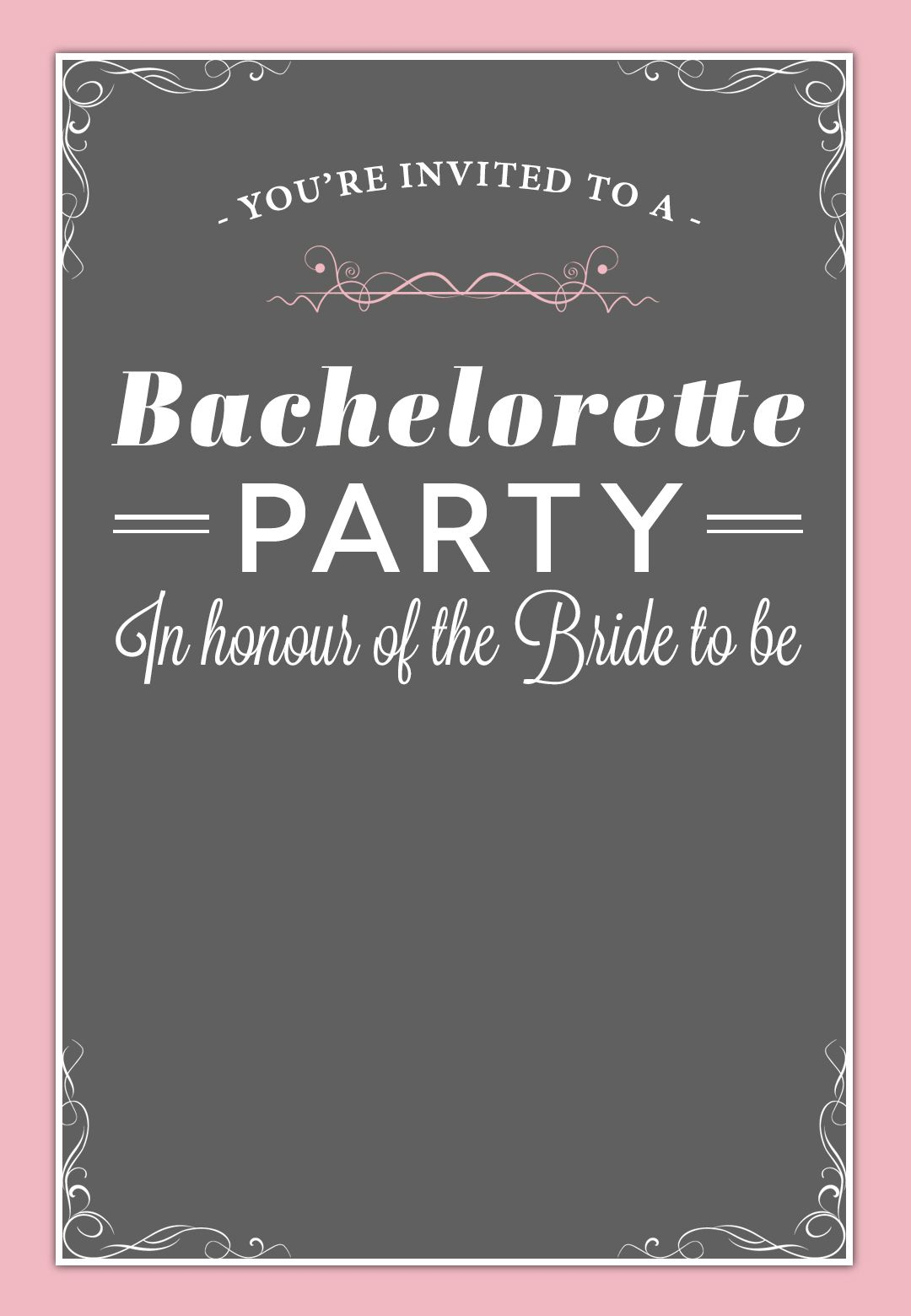 In Honour Of The Bride - Free Printable Bridal Shower Invitation - Free Printable Bridal Shower Invitations