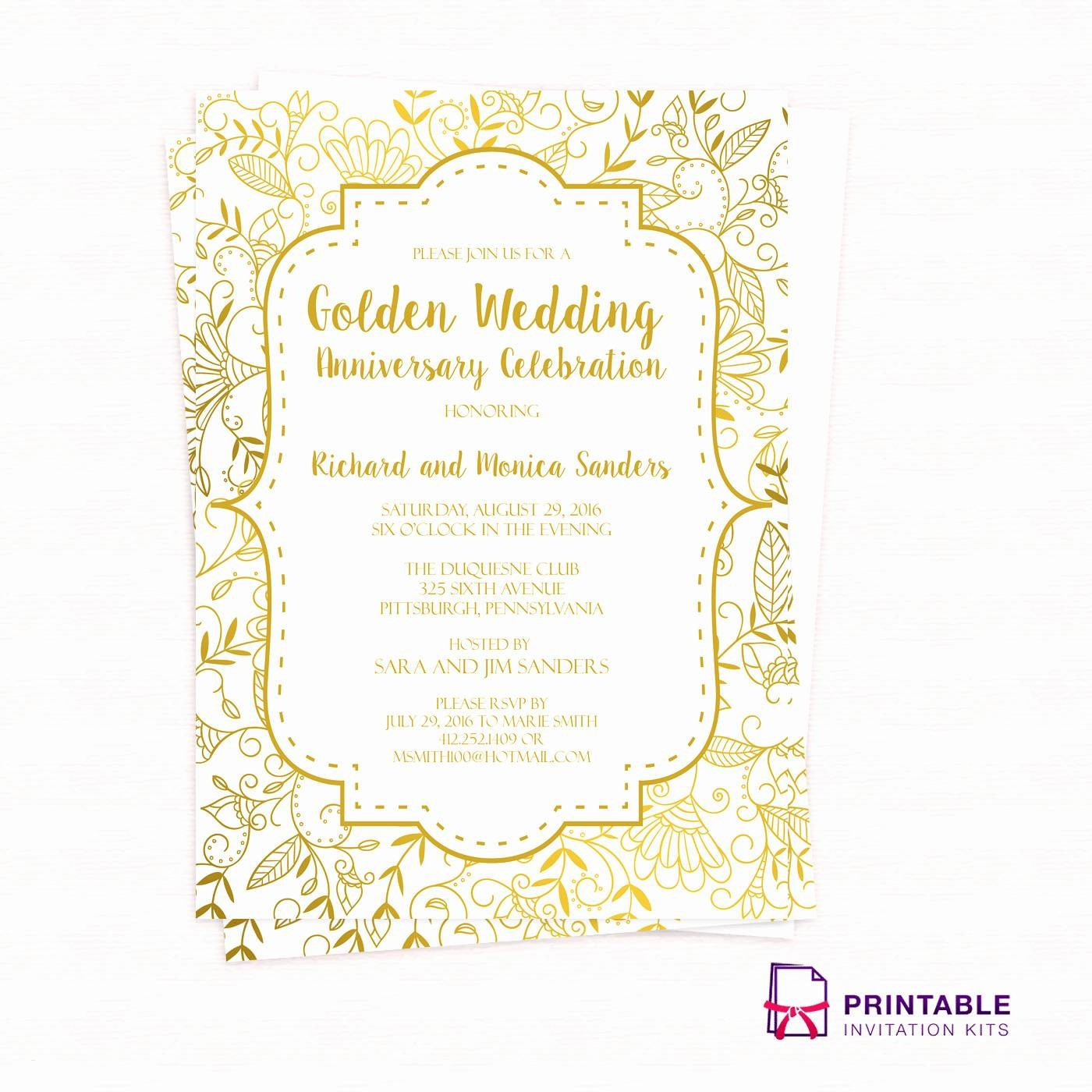 Inspirational Printable 40Th Wedding Anniversary Invitations - Free Printable 40Th Anniversary Invitations