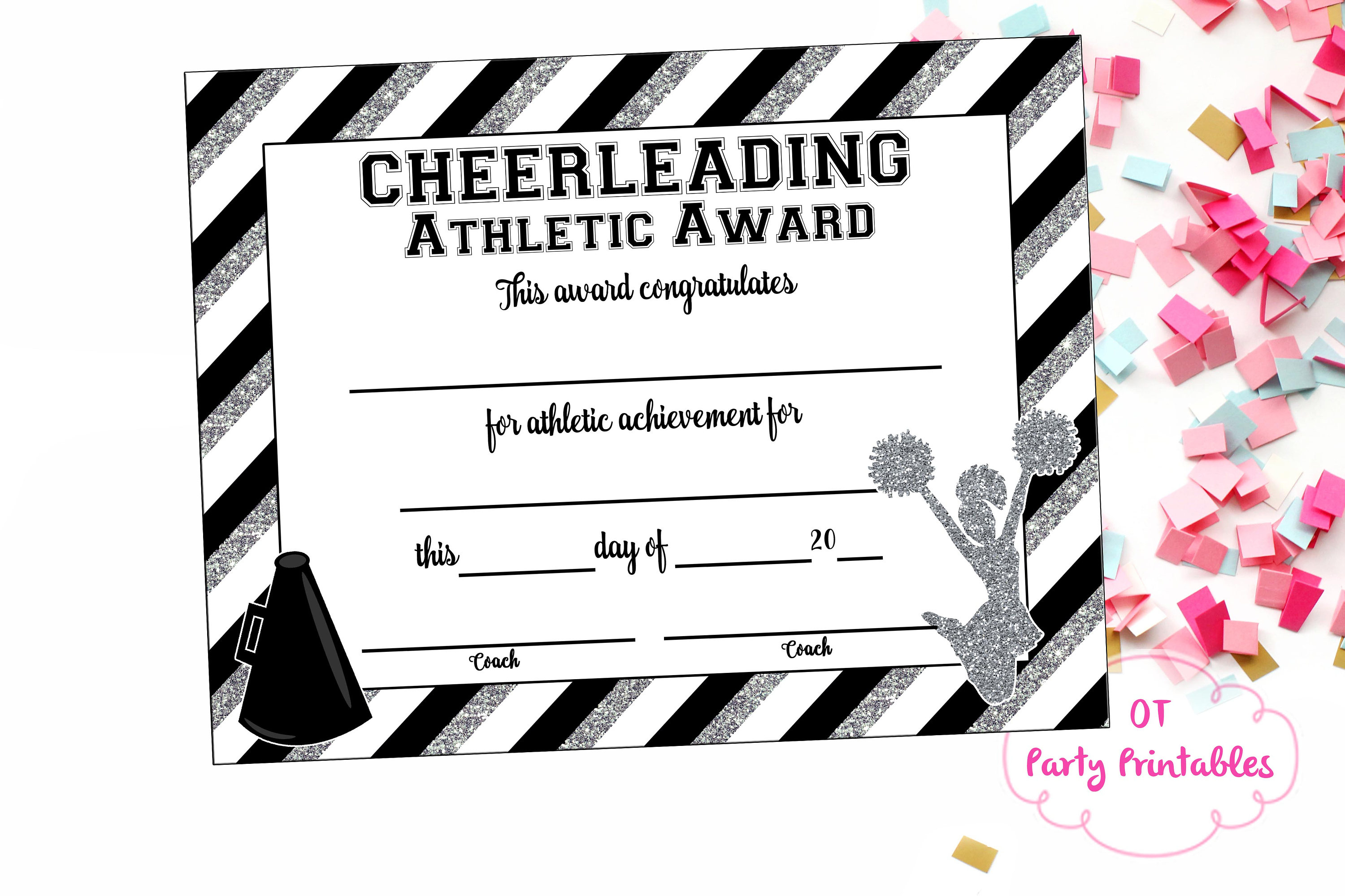 Instant Download Cheerleading Certificate Cheerleading | Etsy - Free Printable Cheerleading Certificates