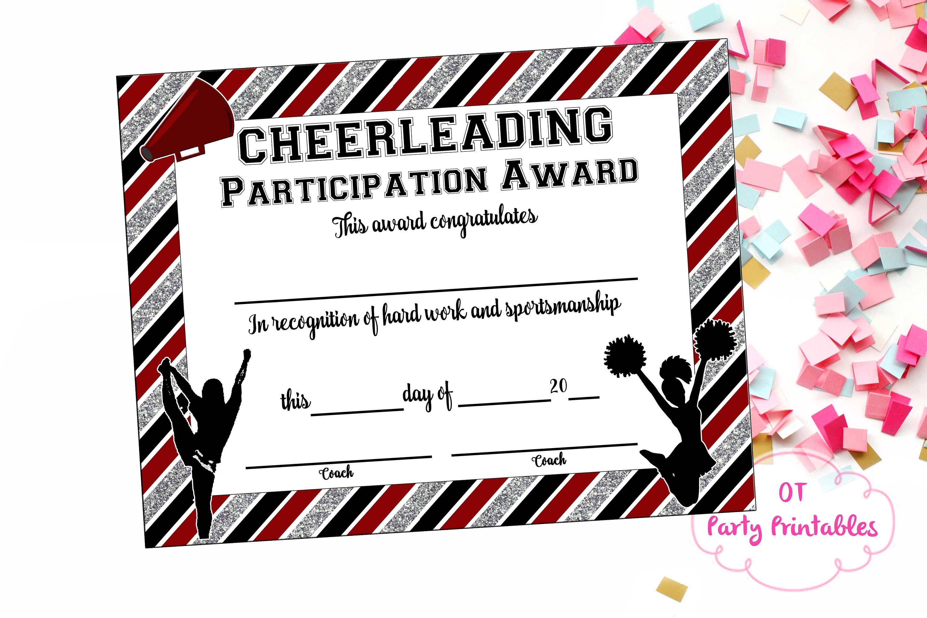 Instant Download Cheerleading Certificate Cheerleading | Etsy - Free Printable Cheerleading Certificates