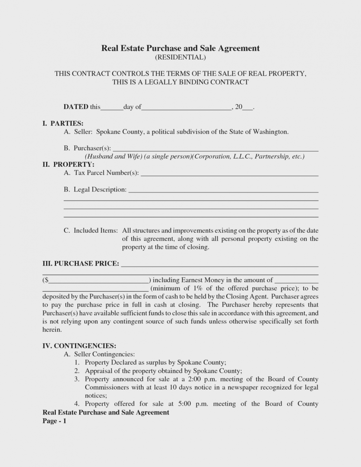 Is Free Real Estate Purchase And Sale | Form Information – Free - Free Printable Real Estate Purchase Agreement