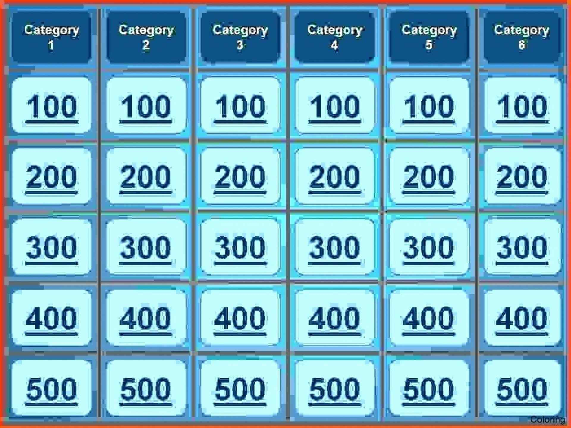 Free Printable Jeopardy Template