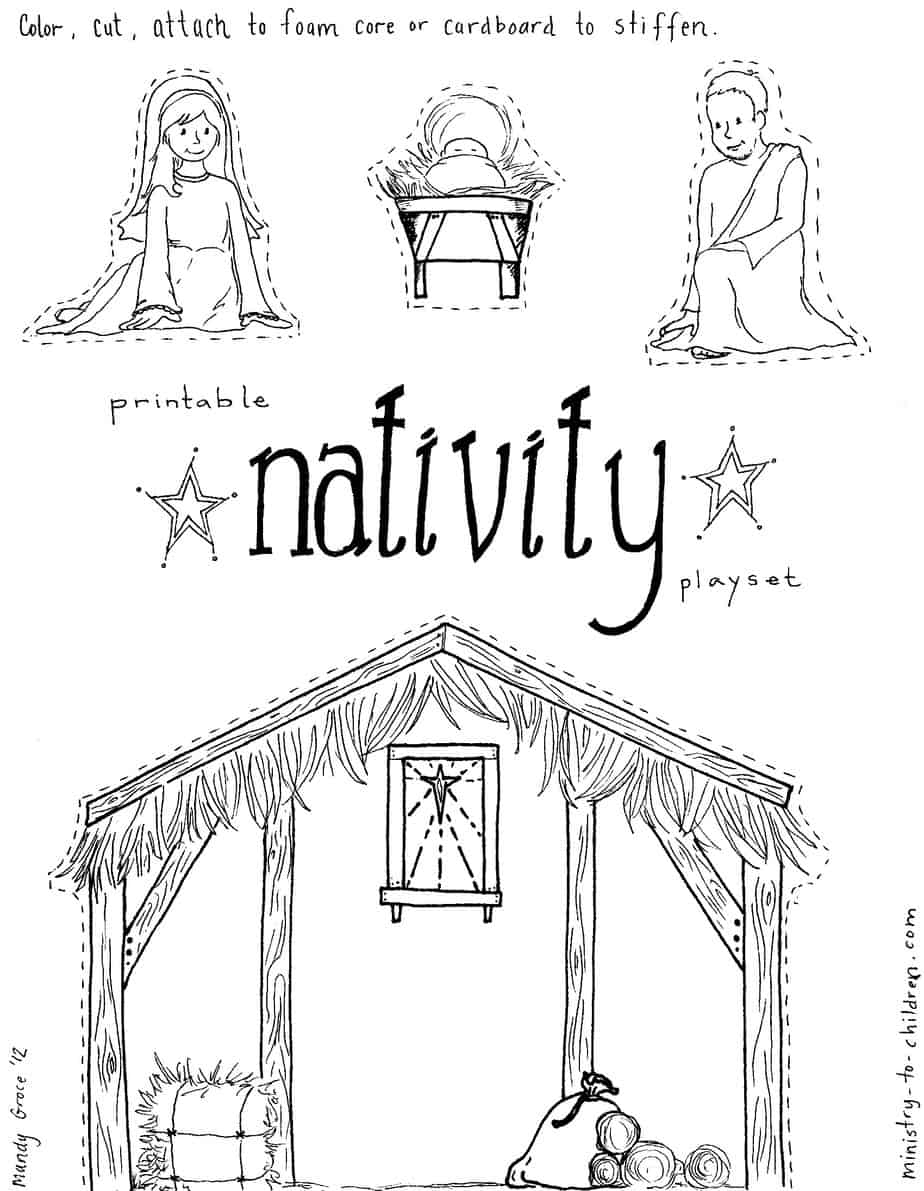 Jesus In The Manger&amp;quot; Coloring Pages – Nativity Playset Craft - Free Printable Pictures Of Nativity Scenes