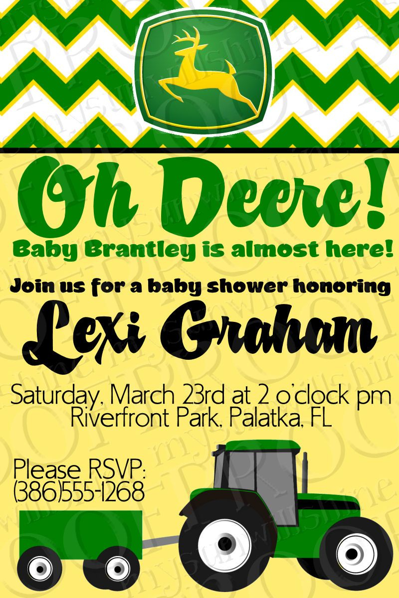 John Deere Baby Shower Invitation-Would Be Good For Birthday Invite - Free Printable John Deere Baby Shower Invitations