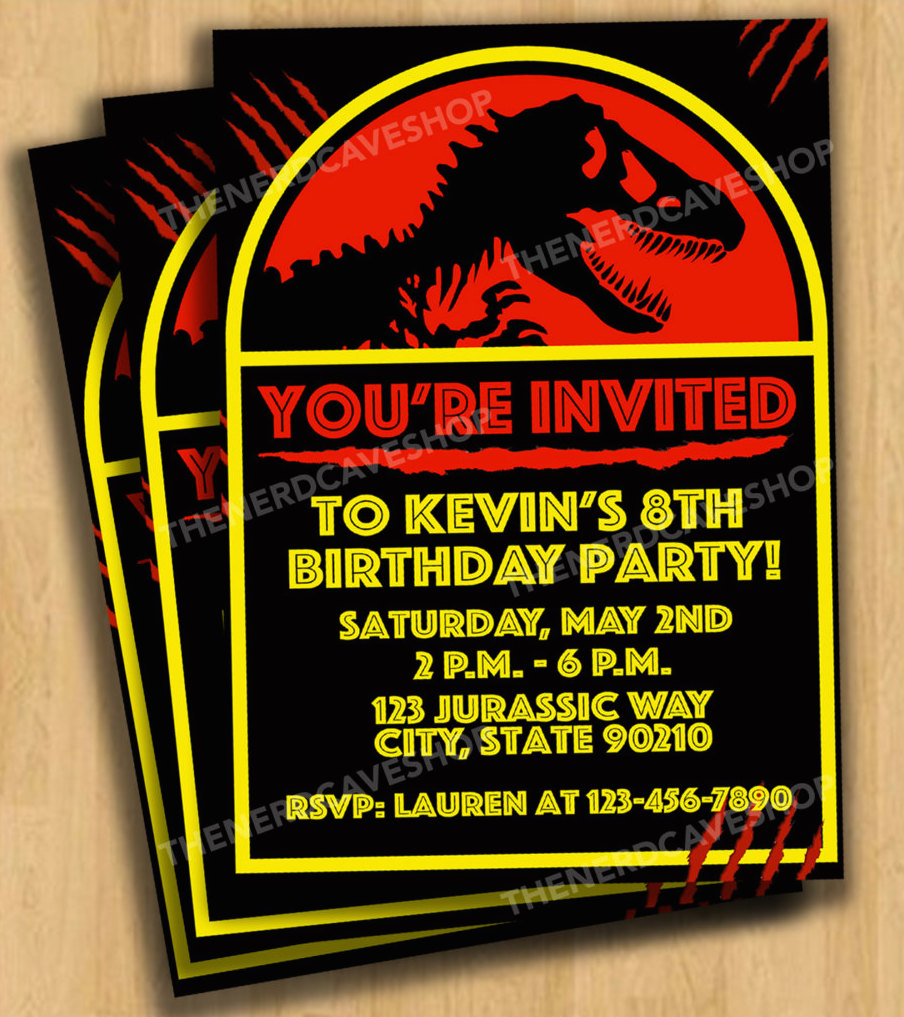 Jurassic World Dinosaur Party Planning Ideas &amp;amp; Supplies - Free Printable Jurassic Park Invitations