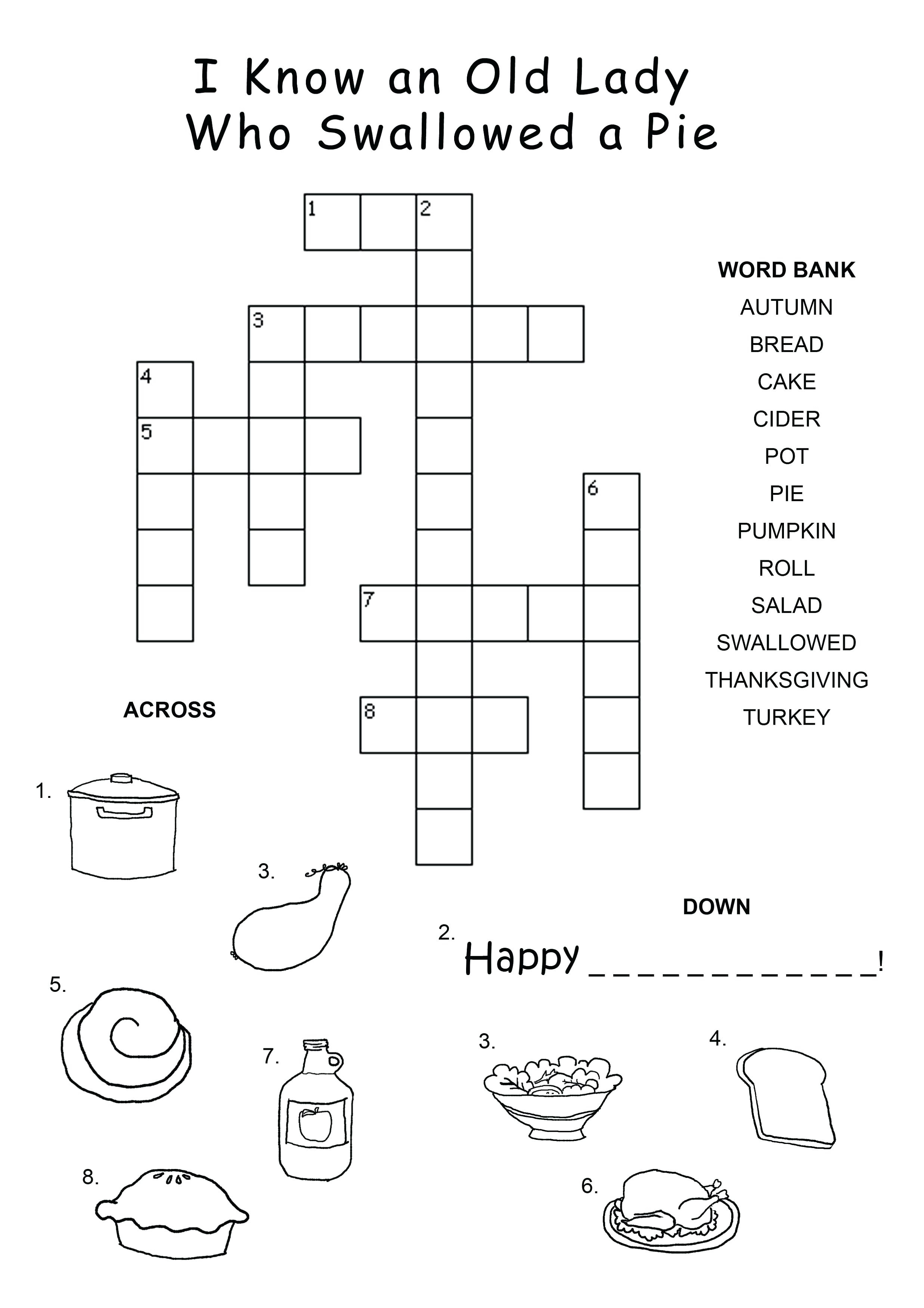 Kids Crossword Easy Puzzles For Happy Clue Puzzle Printable Large - Free Large Printable Word Searches