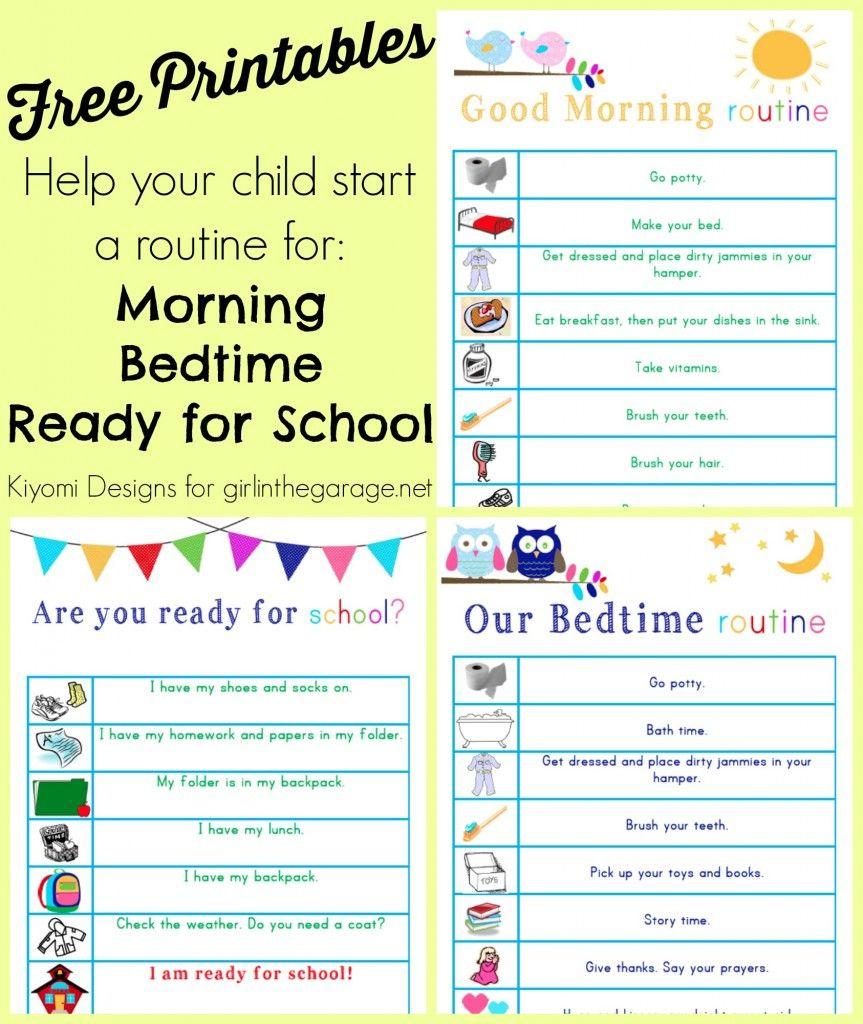 Kids&amp;#039; Morning, Bedtime, And Ready-For-School Free Printables - To Have And To Hold Your Hair Back Free Printable