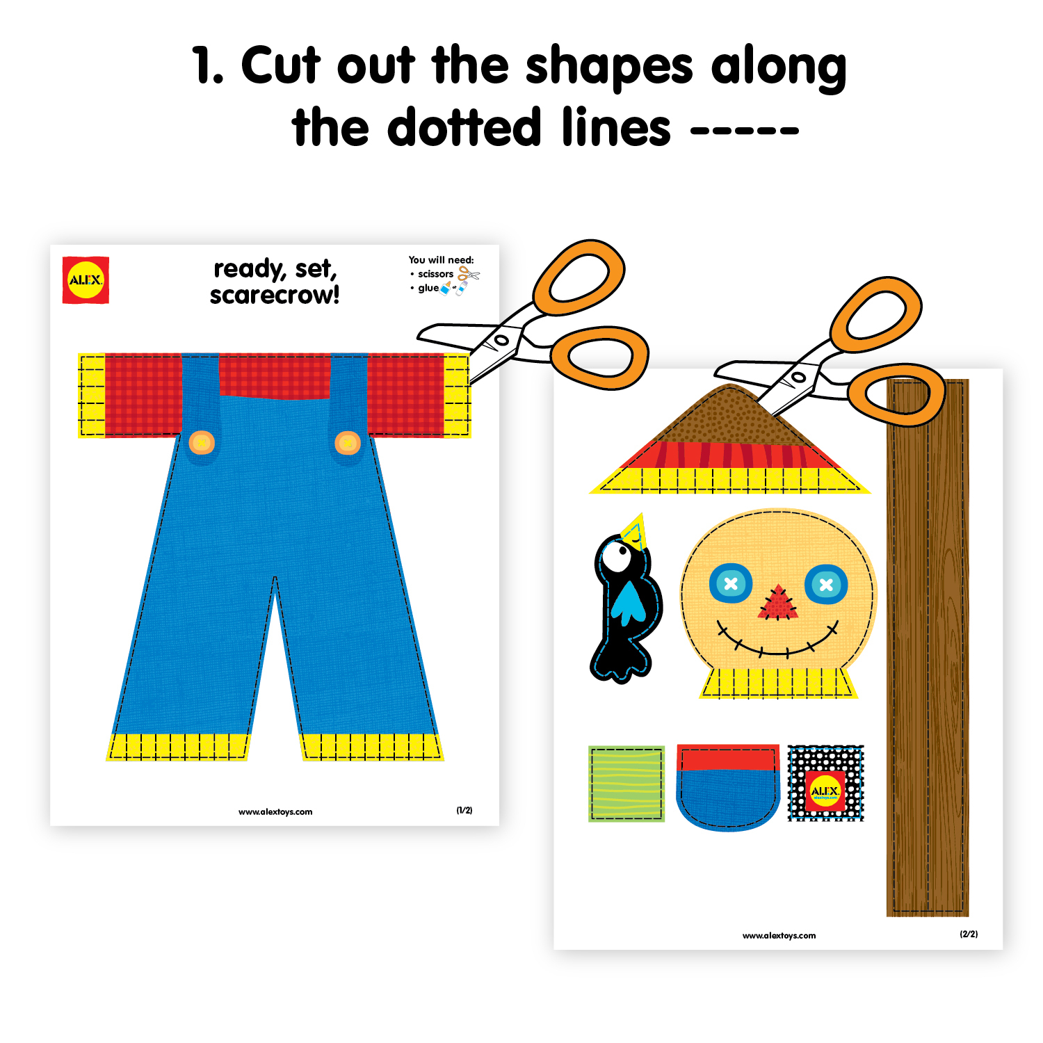 Kids Thanksgiving Crafts: Make A Scarecrow Printable - Alexbrands - Free Printable Craft Activities